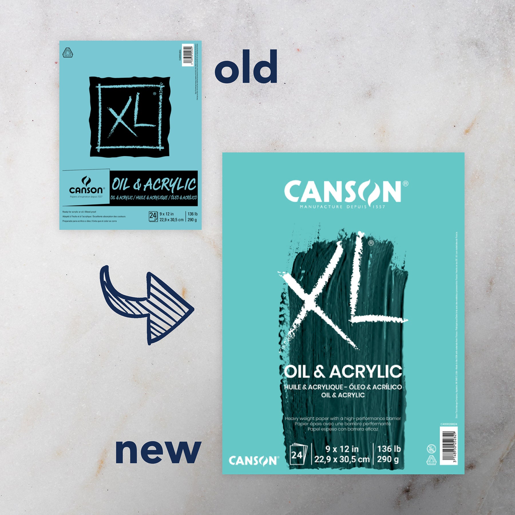 XL Series Oil & Acrylic Pad, Foldover Binding, 24 Sheet, 9x12 inch, 1 Count