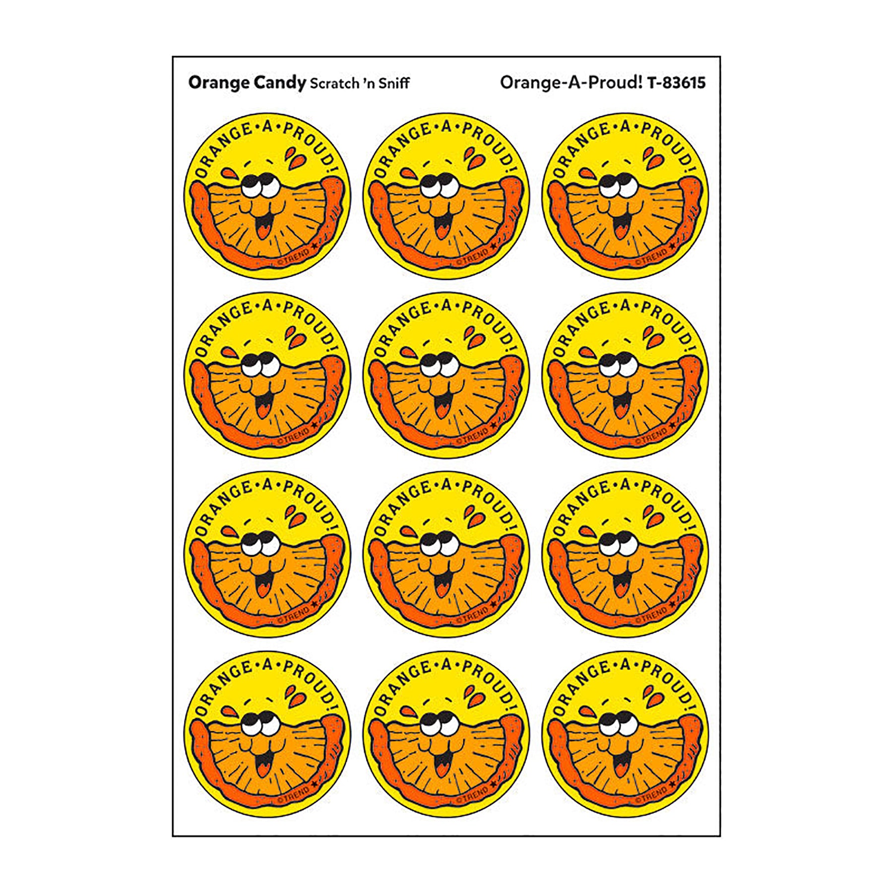 Orange-A-Proud!/Orange Candy Scented Stickers, Pack of 24