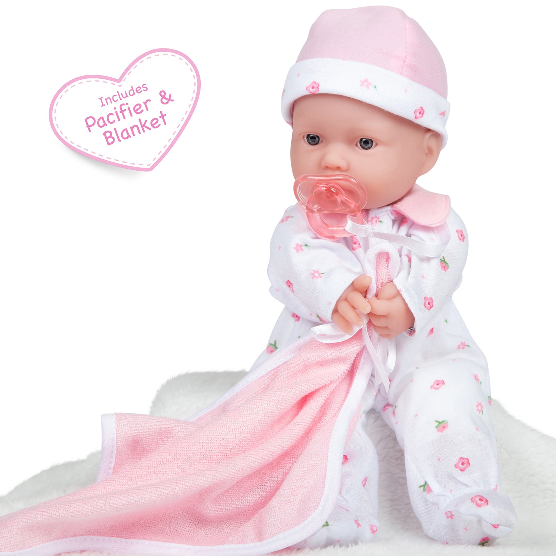 La Baby Soft 11" Baby Doll, Pink with Blanket, Caucasian