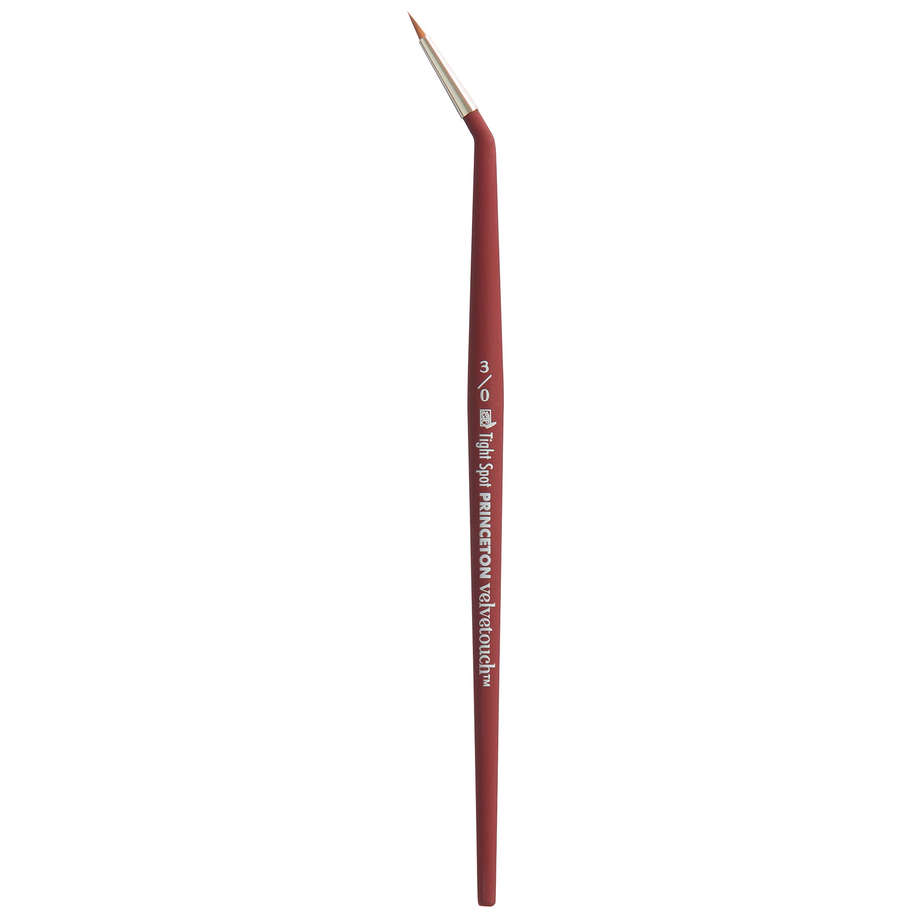 Velvetouch Minitightspt Brush, Synthetic Bristles, Short Handle Mixed Media Paintbrush, Scarlet, Size 3/0, 1 Count