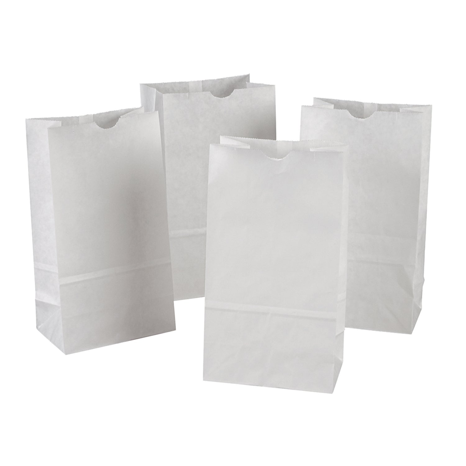 Kraft Bag, White, 6" x 3-5/8" x 11", 50 Bags