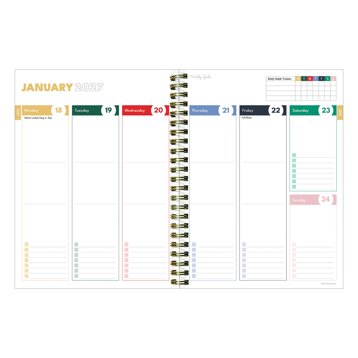2027 PASTEL PLAID MED WK MON PLNNER