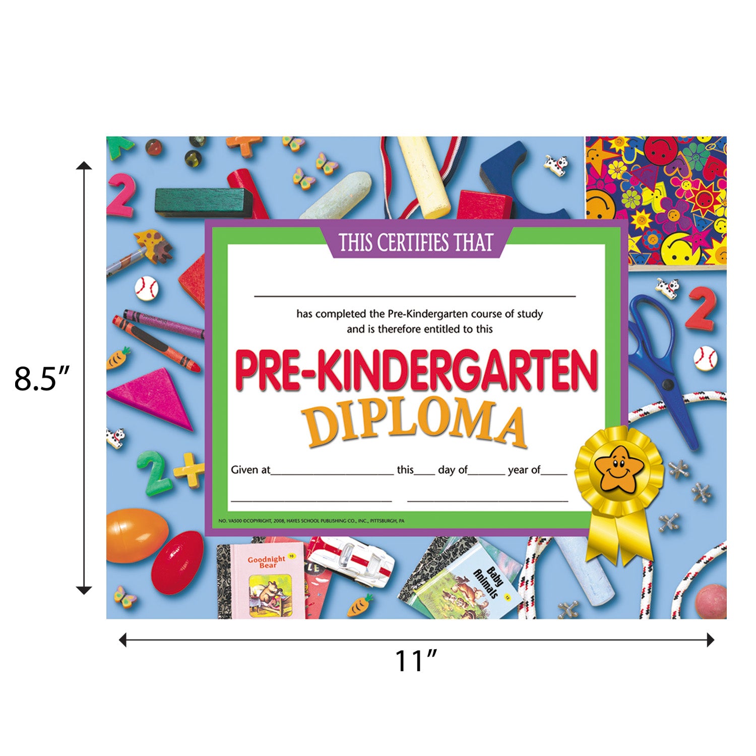 Pre-Kindergarten Diploma, Pack of 30, 8.5" x 11"