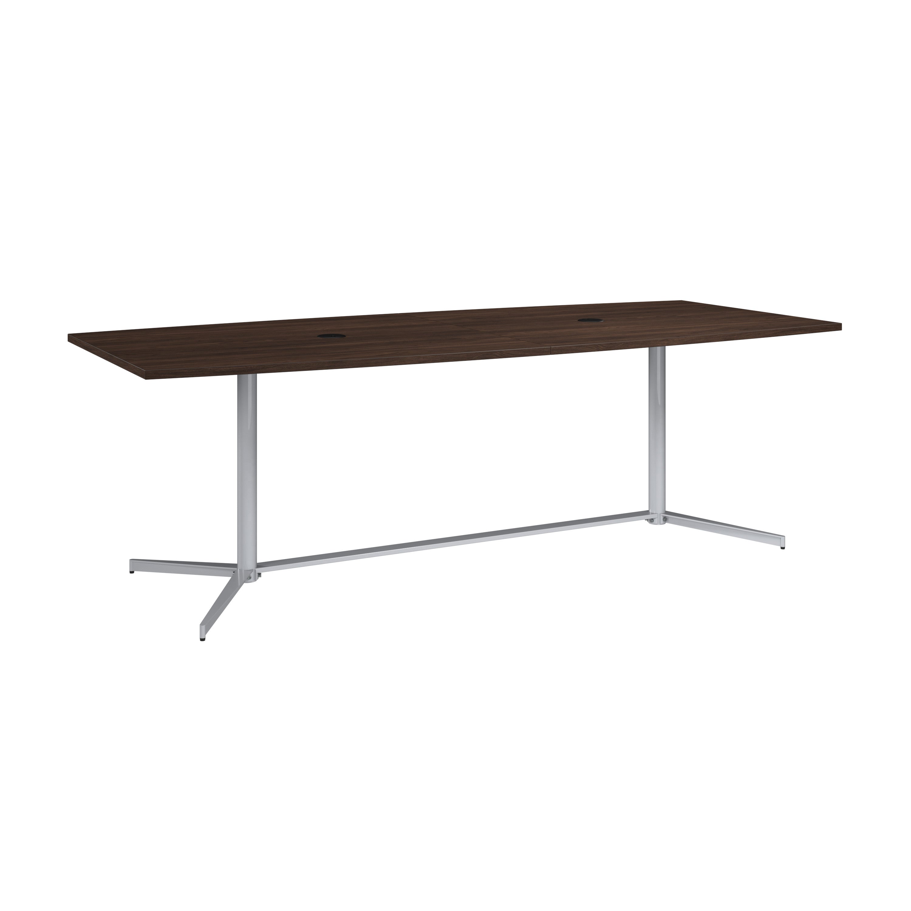 Bush Business Furniture 96-inch Office Conference Table with Metal Base in Black Walnut - 95.19" Width x 42.00" Depth x 28.65" Height