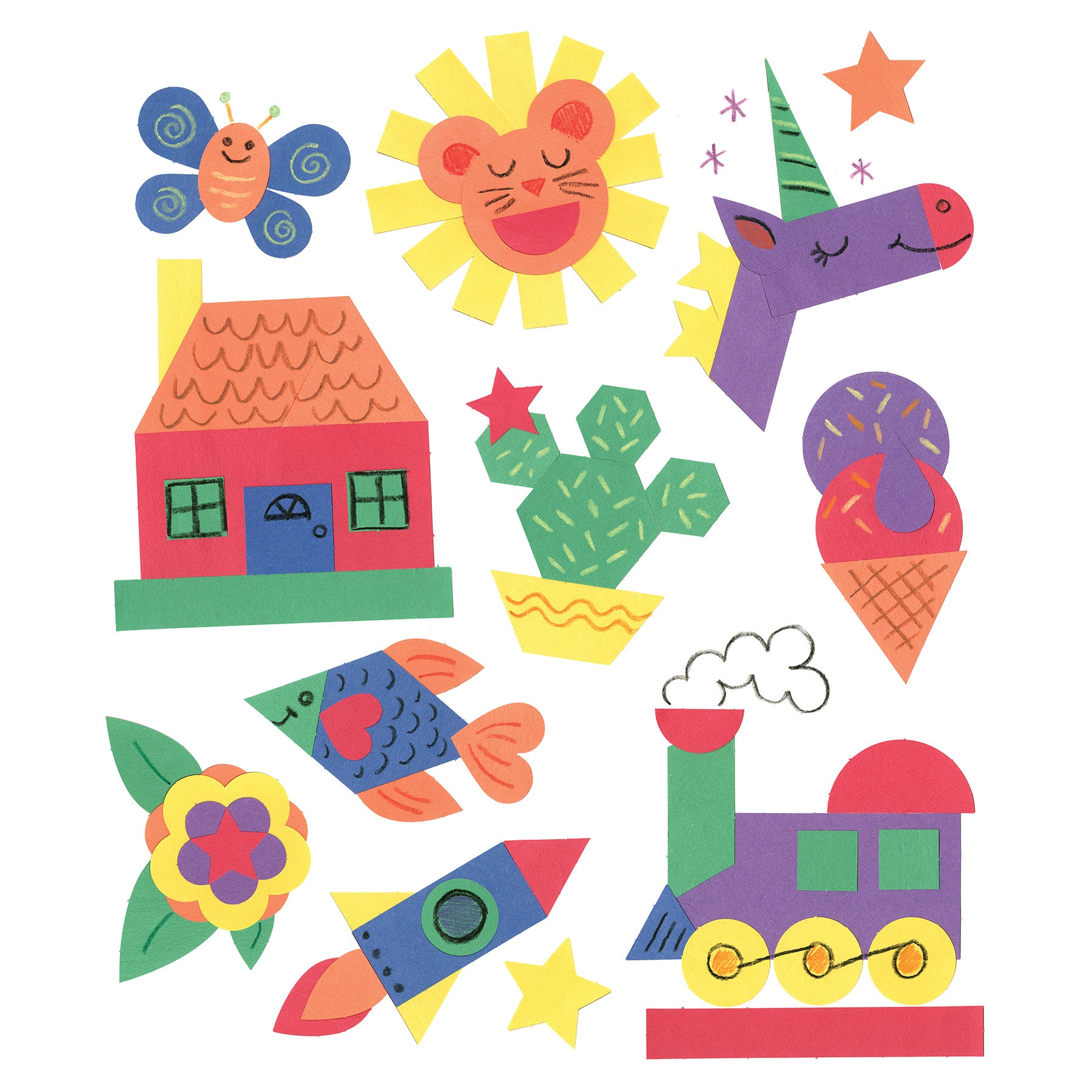 Construction Paper Shapes, 48 Perforated Sheets, Over 900 Shapes