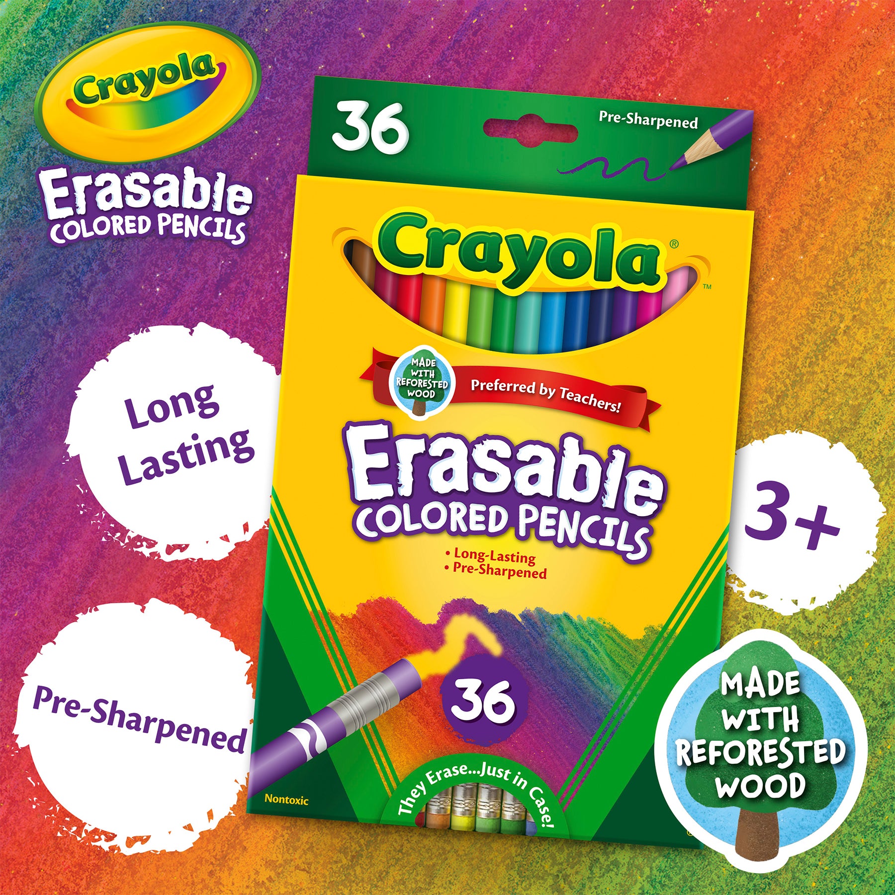 Erasable Colored Pencils, 36 Count