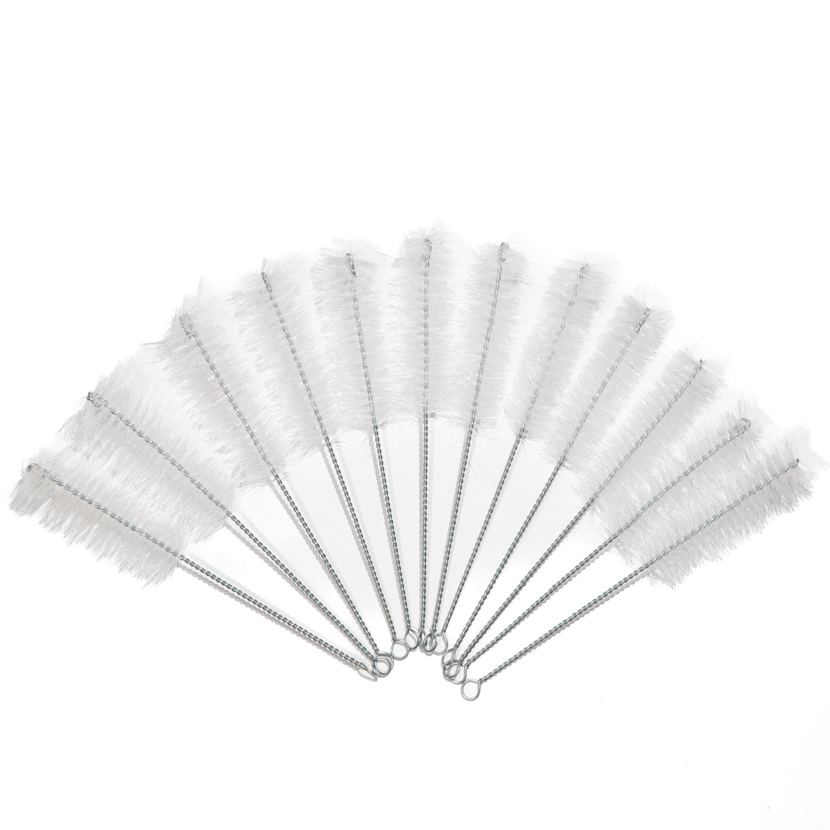 Brush, Test Tube, White Nylon Bristles, 17mm Outer Dimension x 2" Length x 150mm TL, Pack of 12