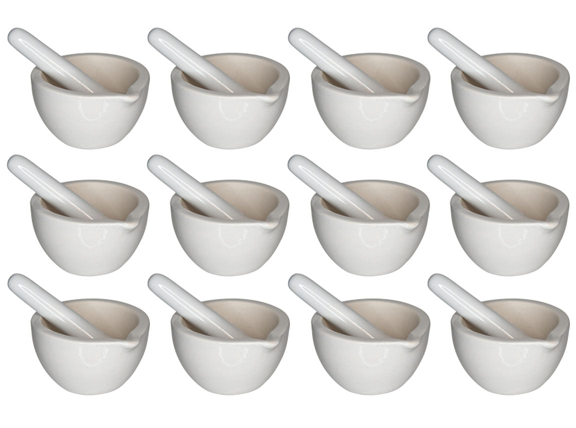 Mortar & Pestle Porcelain 80mmD 60ml. Case 12.