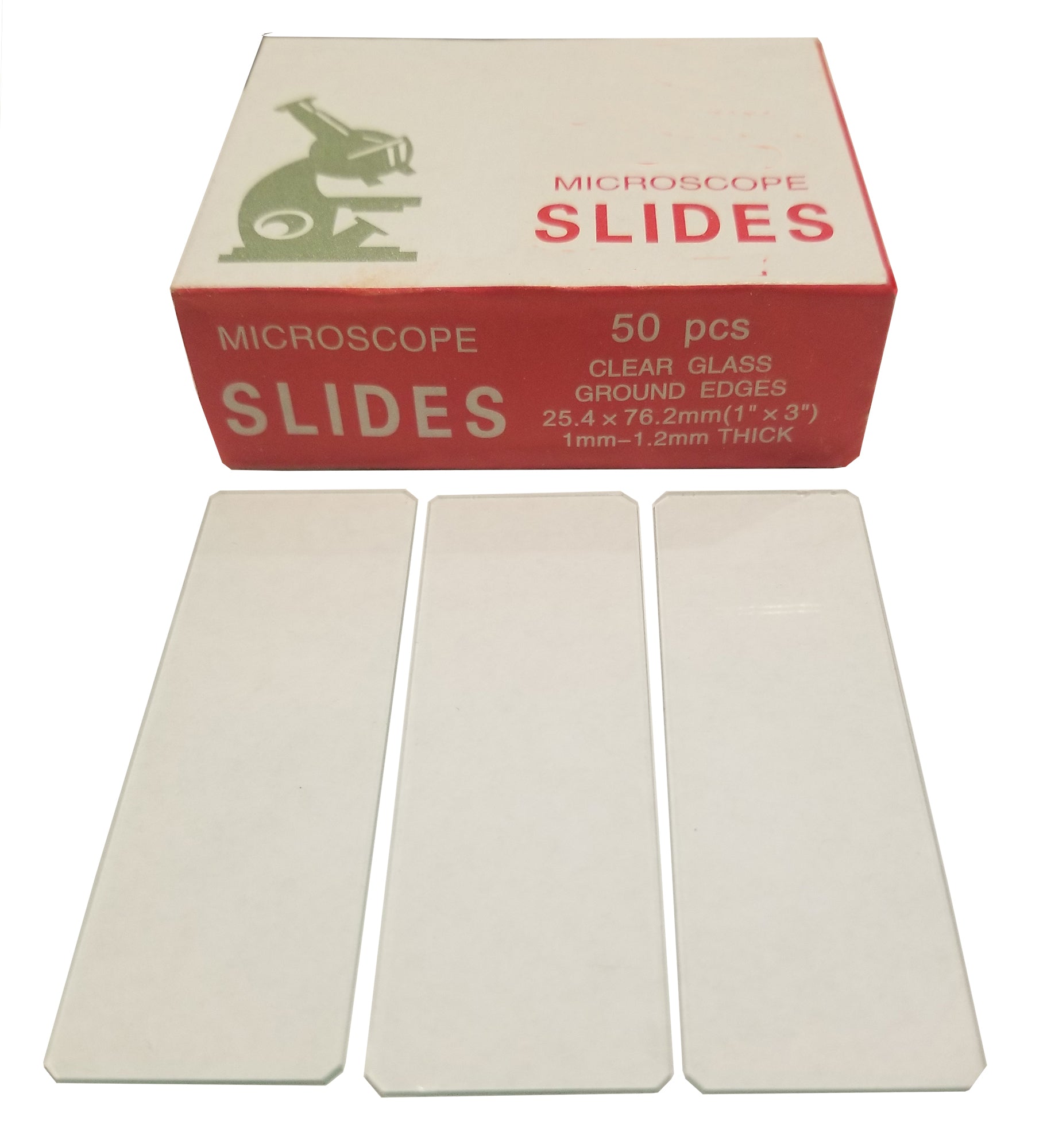Microscope Slides, Positively Charged, Glass, Pack of 50