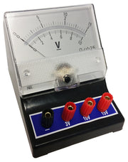 Voltmeter, Analog, Blue, 0V to 3V, 0V to 10V, 0V to 15V, DC, Case of 40