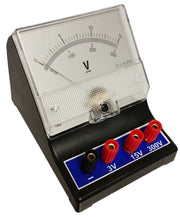 Voltmeter, Analog, Blue, 0V to 3V, 0V to 15V, 0V to 300V, DC, Case of 40