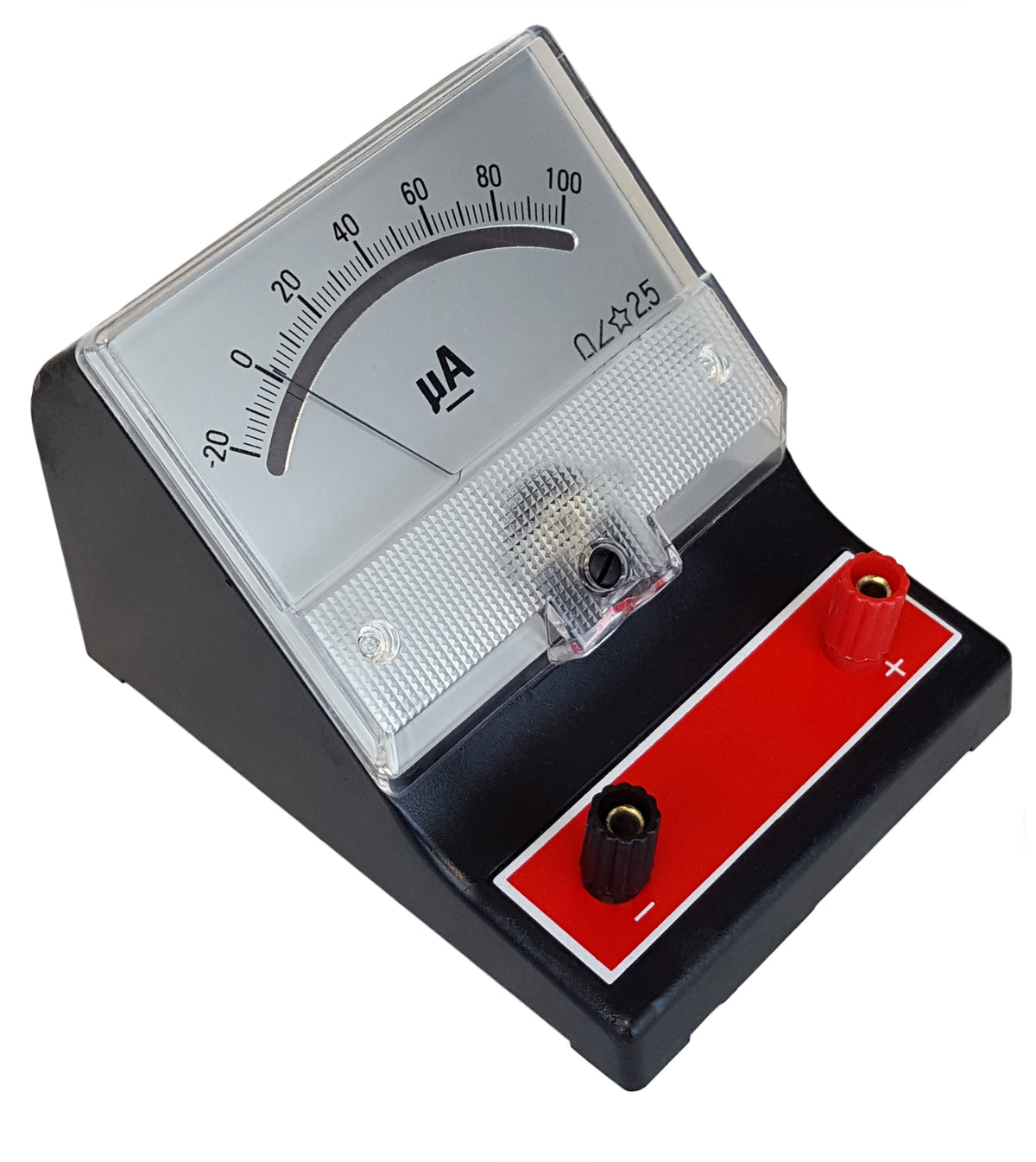 Ammeter, Analog, Red, -20uA to 100uA, DC, Case of 40