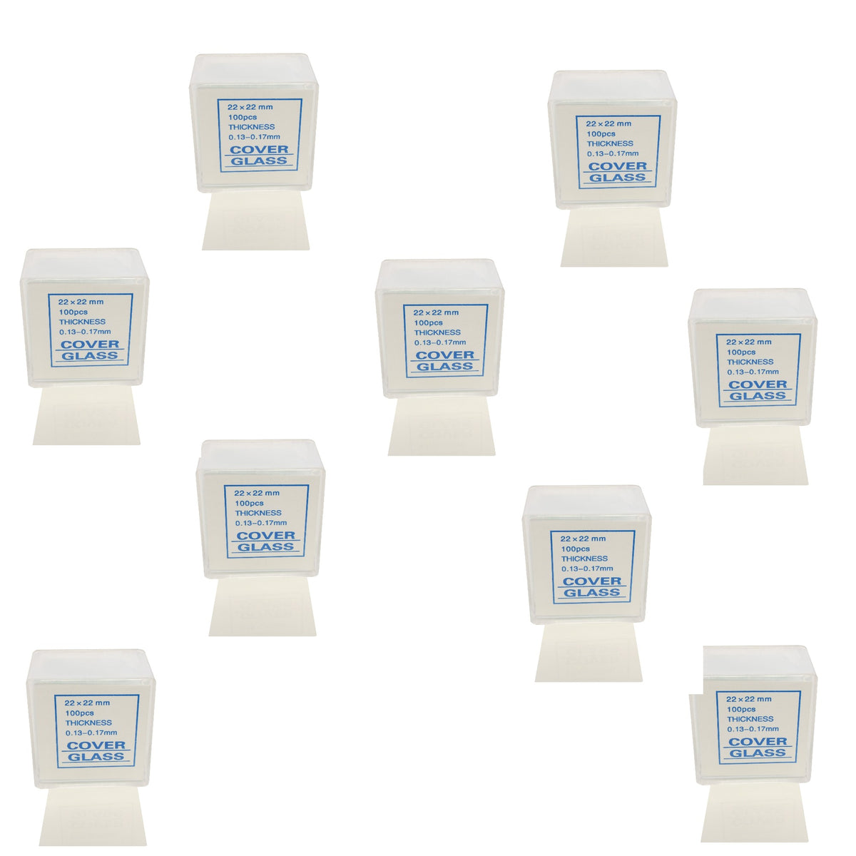 Microscope Cover Slips, #1 Thickness, 22mm x 22mm, Pack of 10
