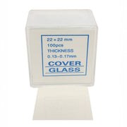 Microscope Cover Slips, #1 Thickness, 22mm x 22mm, 100 pieces per Box