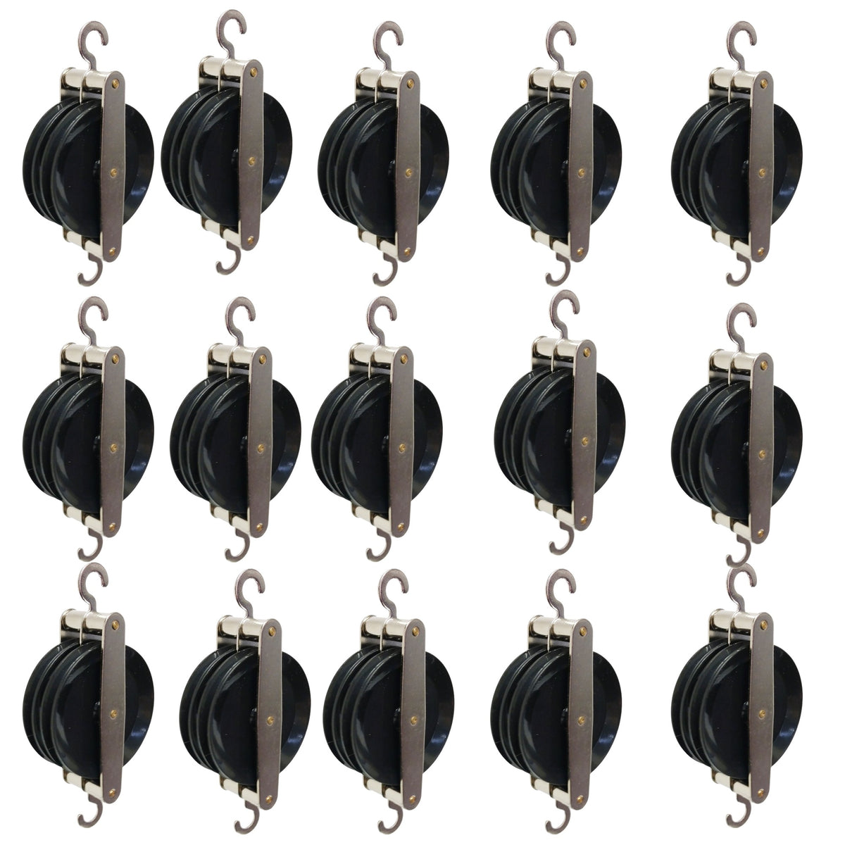 Pulley, Double, Parallel, Plastic with Metal Housing, 50mm, Pack of 15