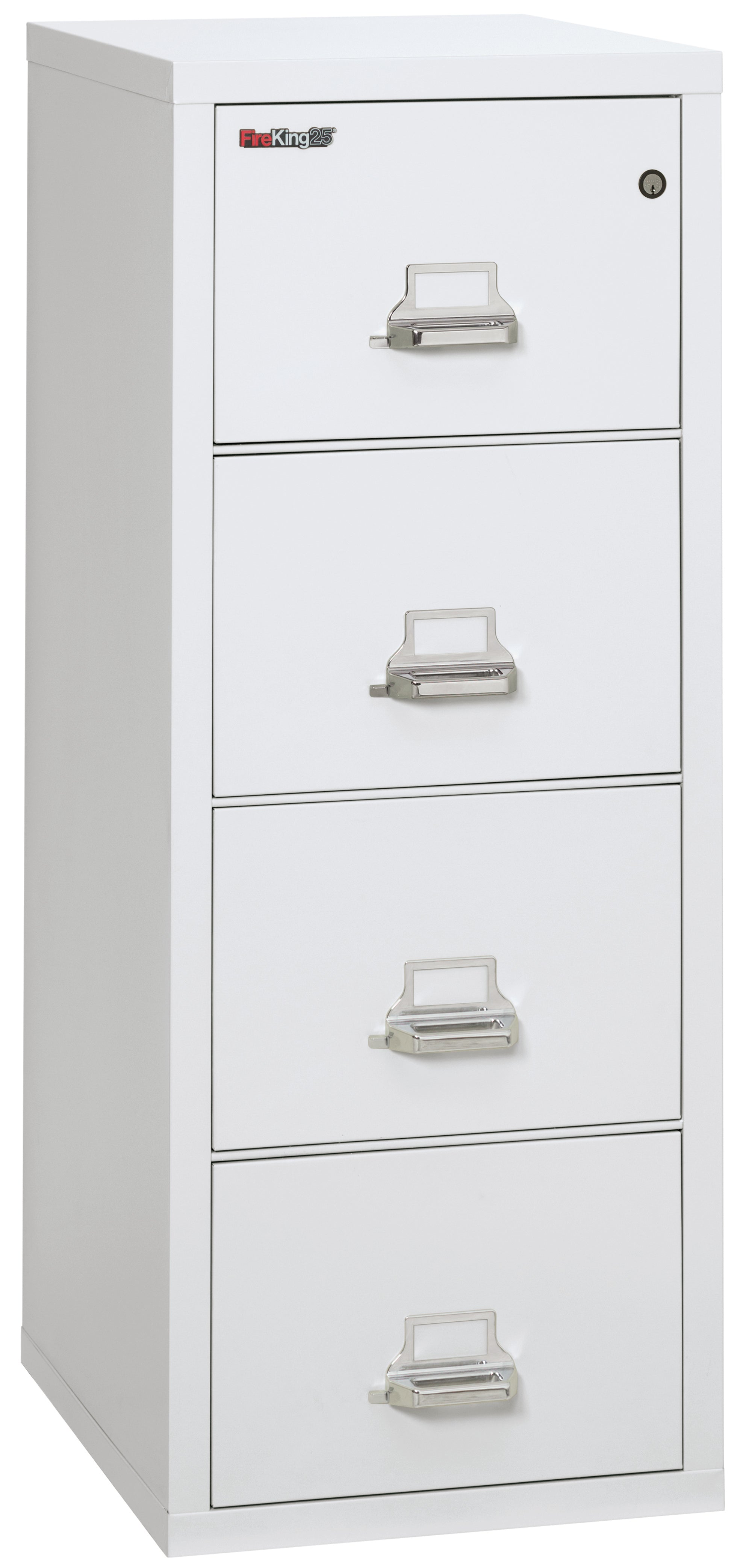 1 Hour Fire Resistant File Cabinet - 4 Drawer letter 25" depth (Arctic White)