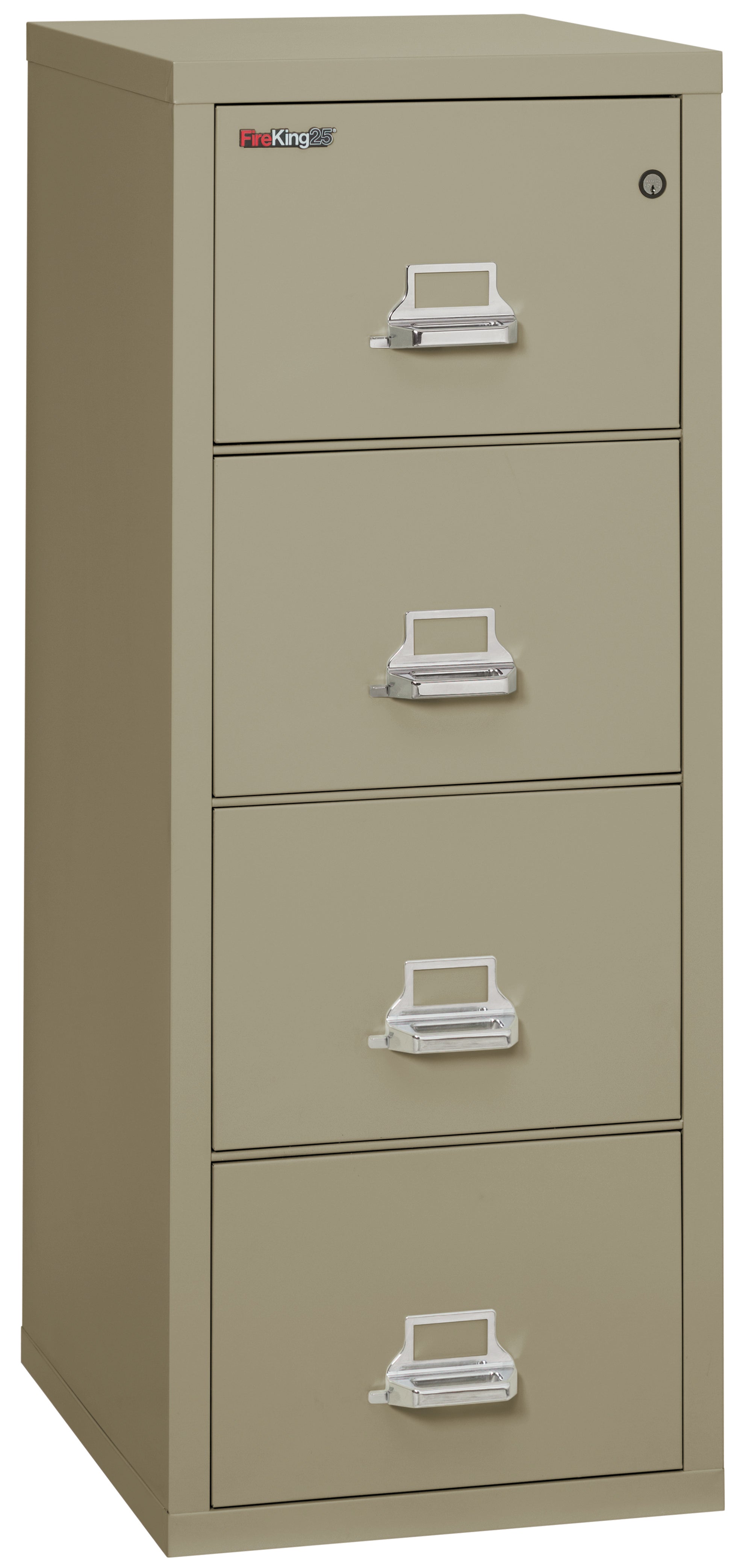 1 Hour Fire Resistant File Cabinet - 4 Drawer letter 25" depth (Pewter)