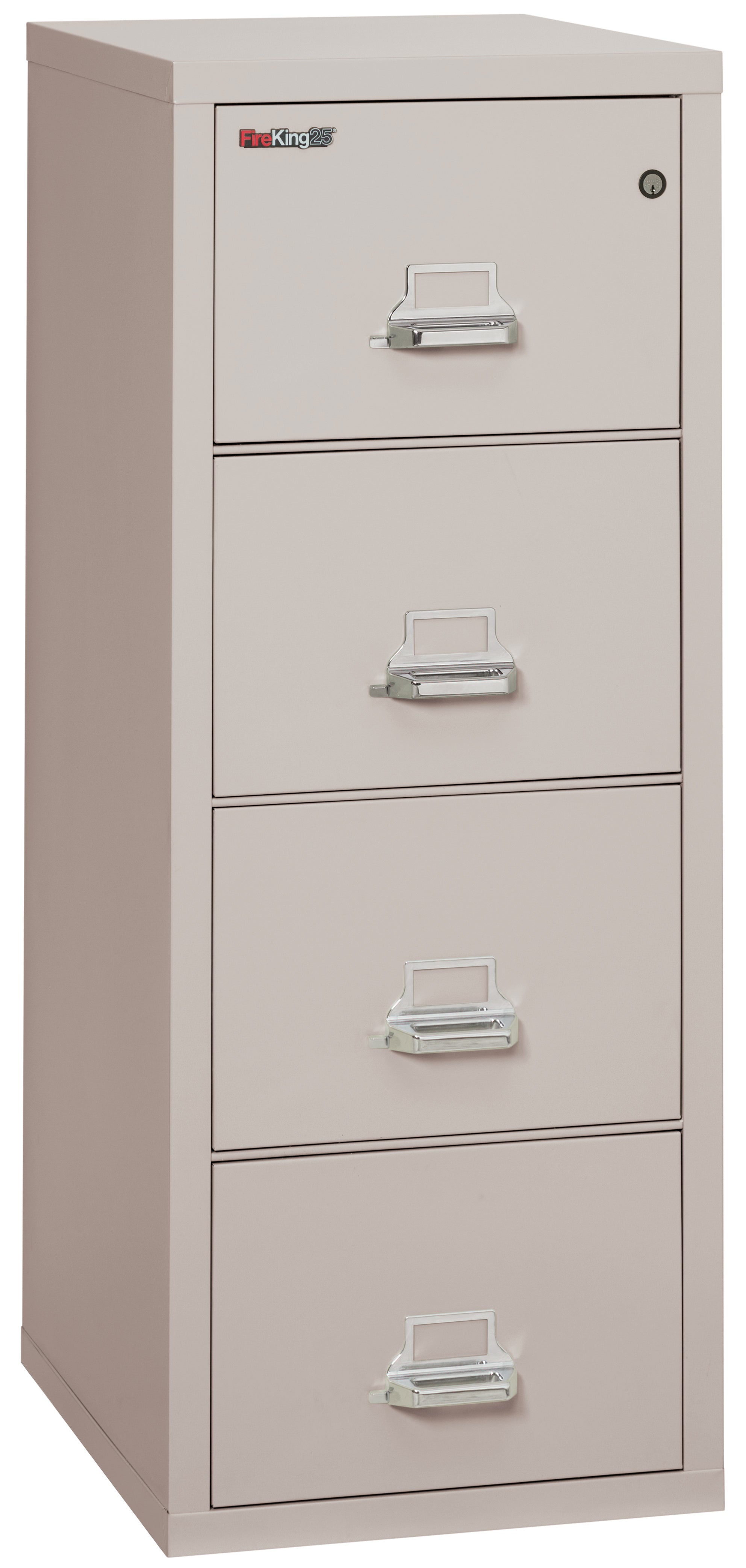 1 Hour Fire Resistant File Cabinet - 4 Drawer letter 25" depth (Platinum)