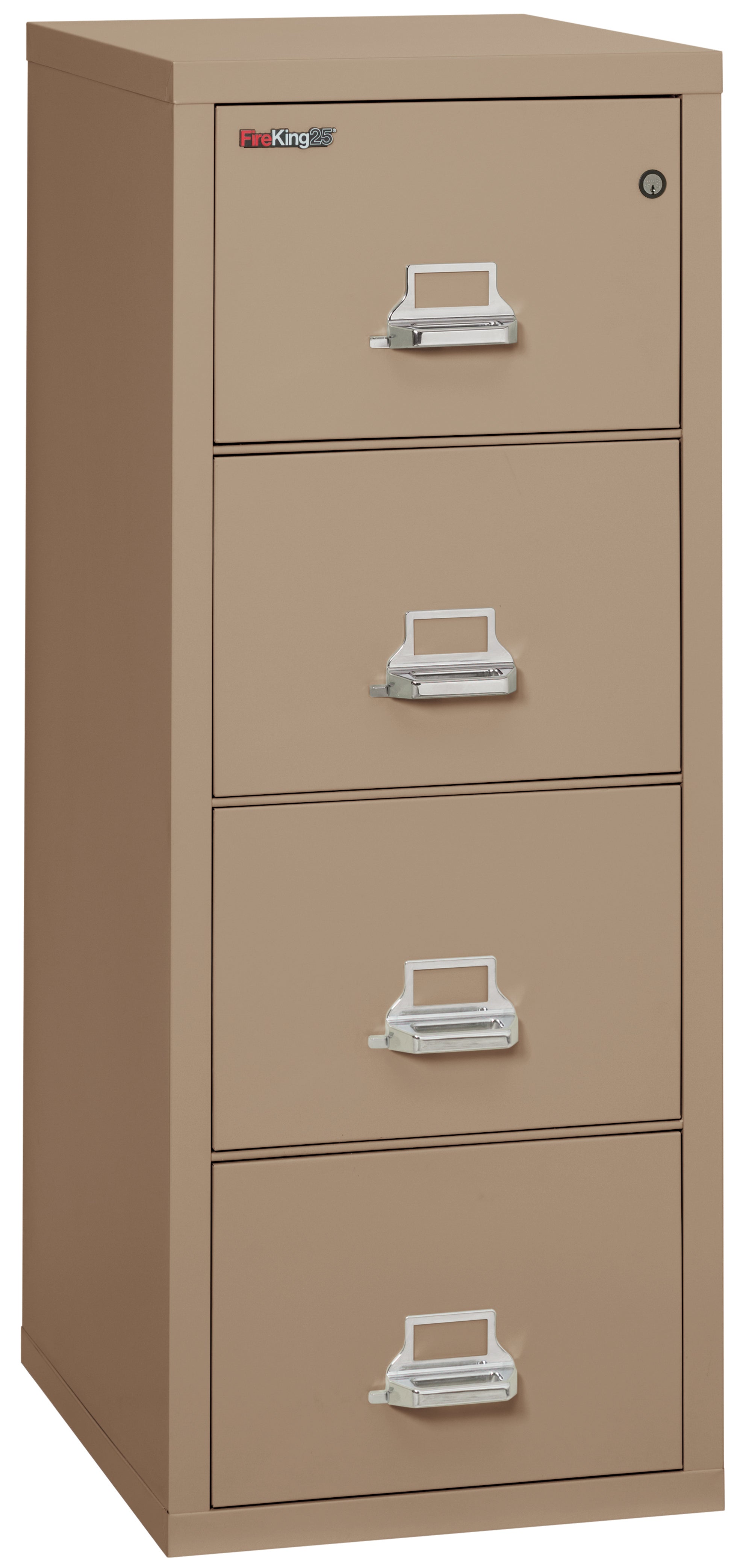 1 Hour Fire Resistant File Cabinet - 4 Drawer letter 25" depth (Taupe)