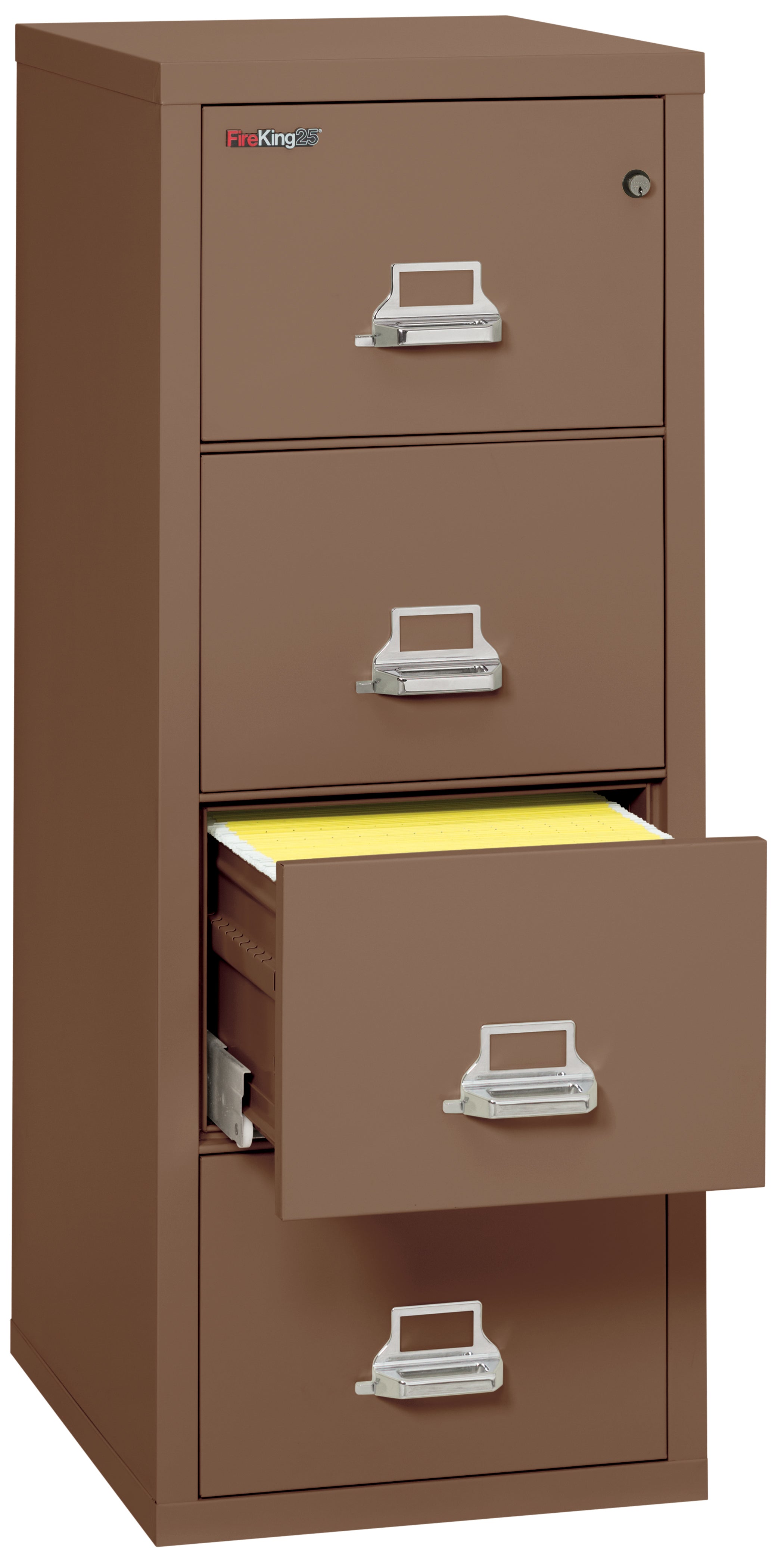 1 Hour Fire Resistant File Cabinet - 4 Drawer letter 25" depth (Tan)