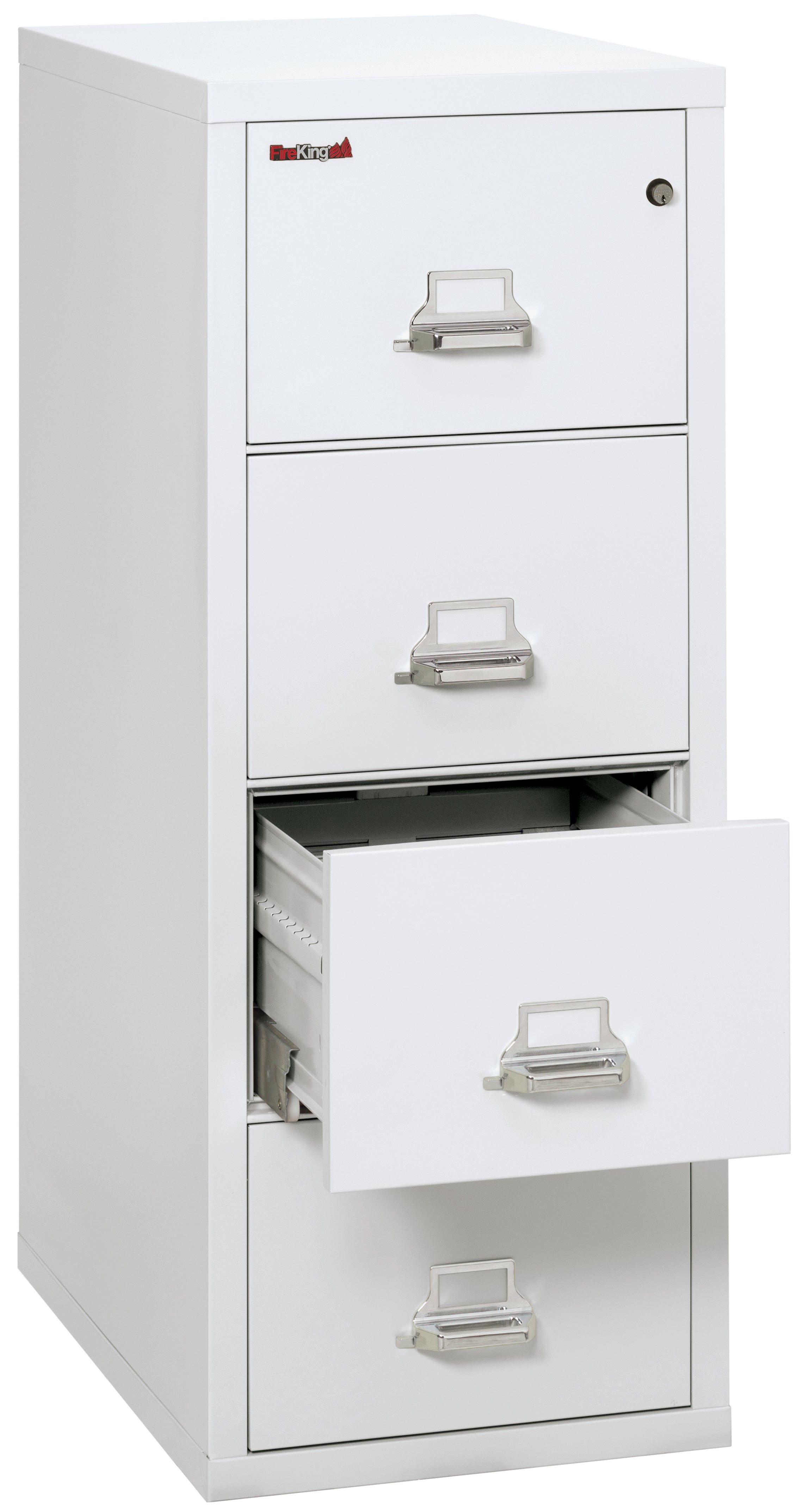 1 Hour Fire Resistant File Cabinet - 4 Drawer Letter 31" depth (Arctic White)