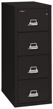 1 Hour Fire Resistant File Cabinet - 4 Drawer Letter 31" depth (Black)