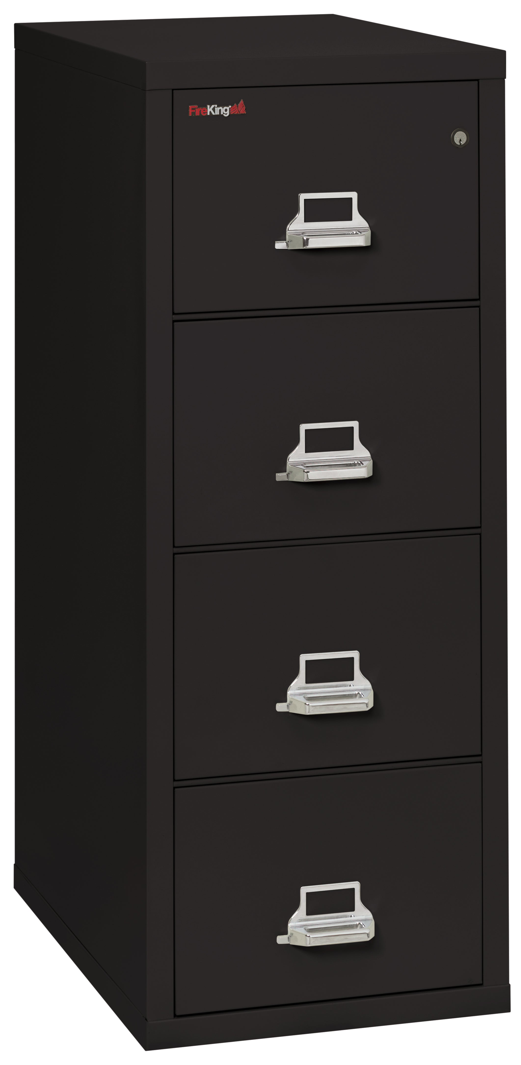 1 Hour Fire Resistant File Cabinet - 4 Drawer Letter 31" depth (Black)