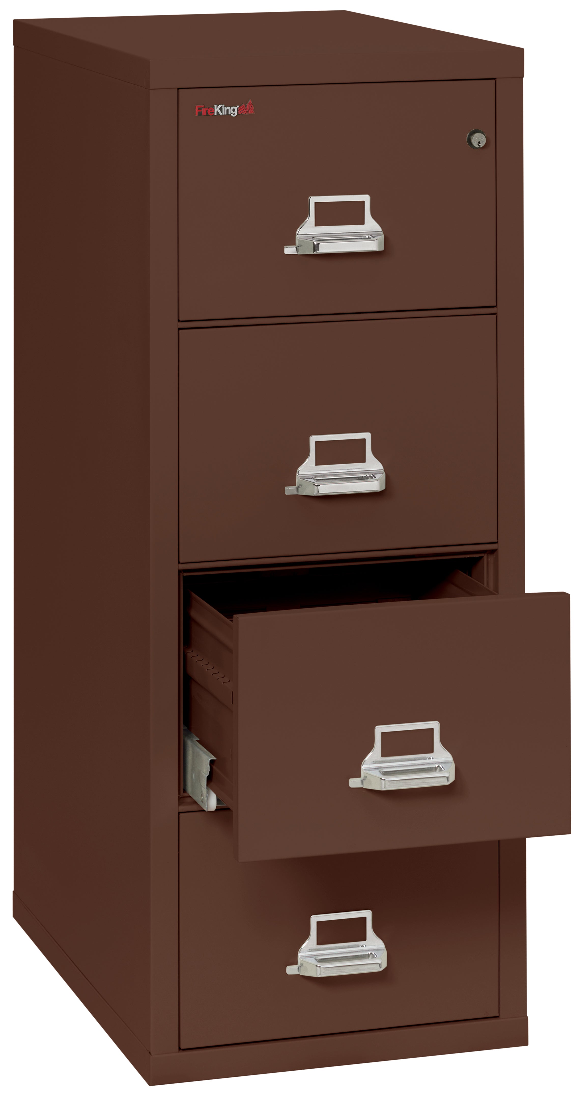 1 Hour Fire Resistant File Cabinet - 4 Drawer Letter 31" depth (Brown)