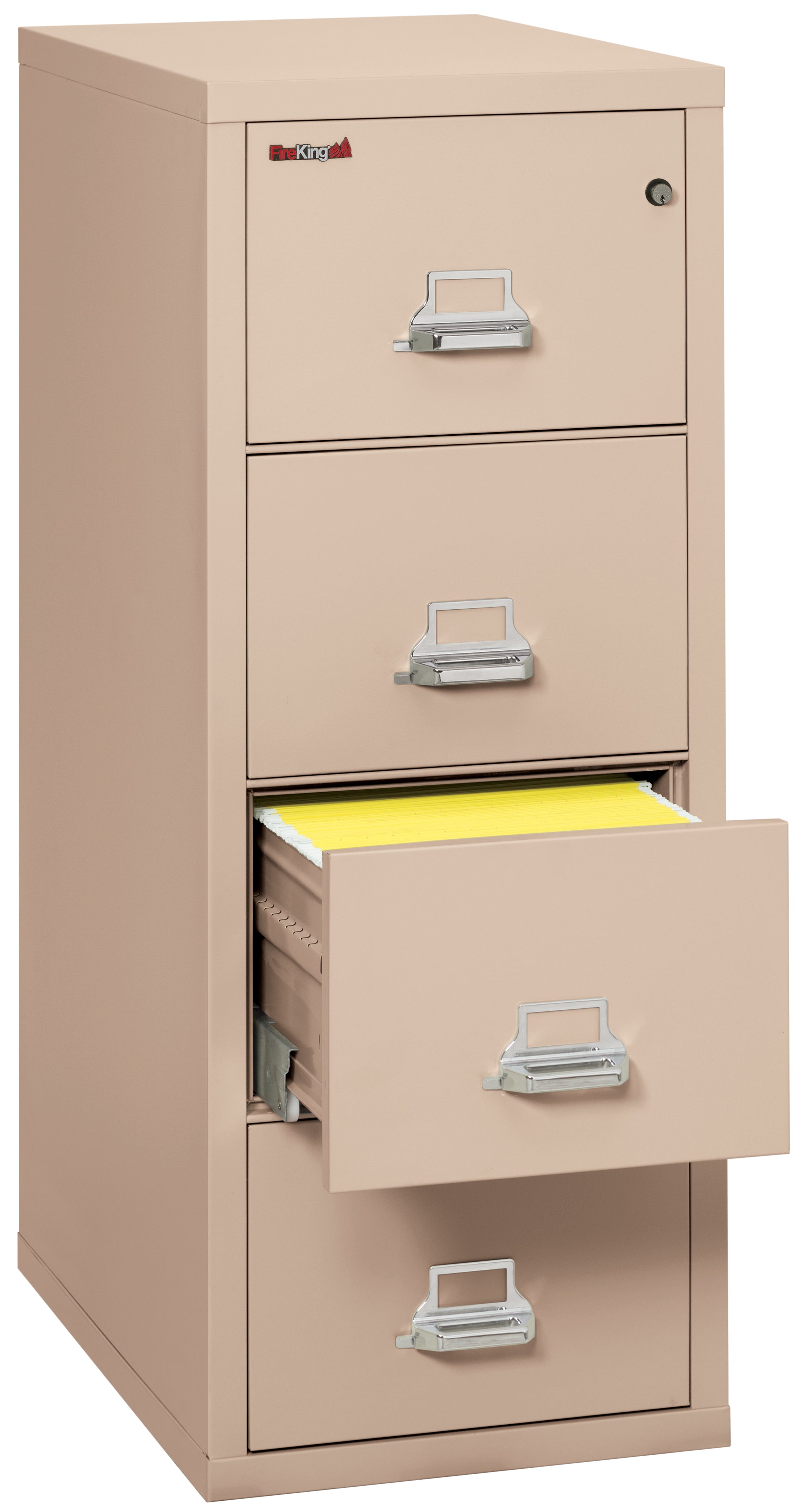 1 Hour Fire Resistant File Cabinet - 4 Drawer Letter 31" depth (Champagne)