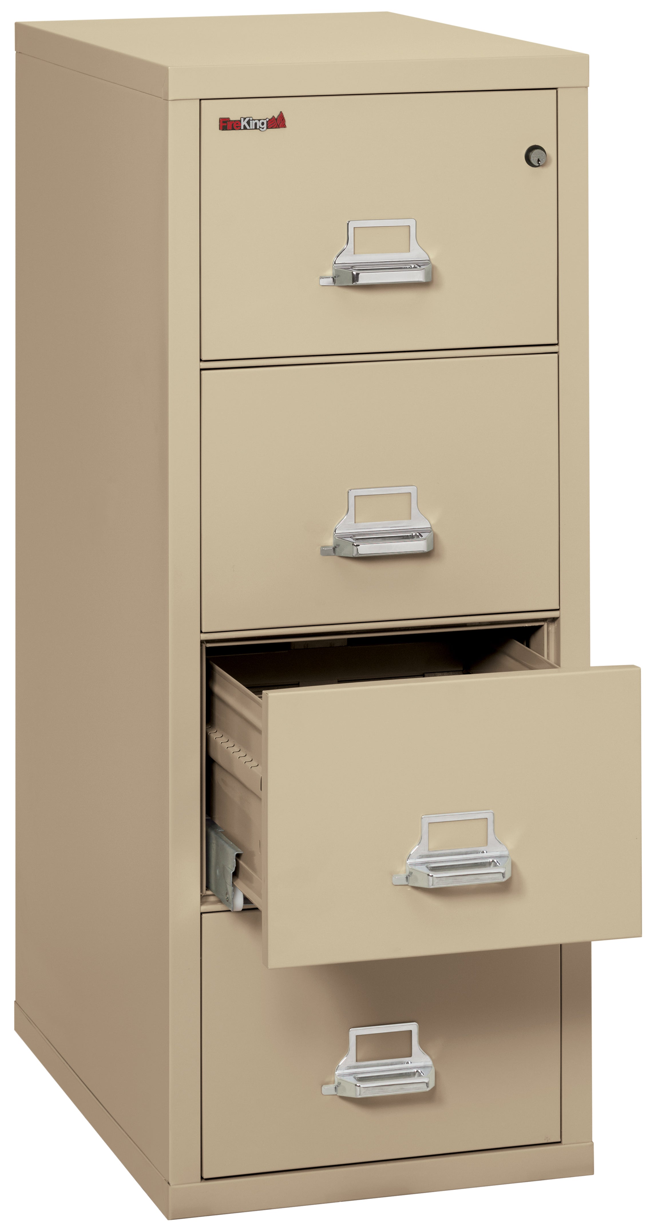 1 Hour Fire Resistant File Cabinet - 4 Drawer Letter 31" depth (Parchment)