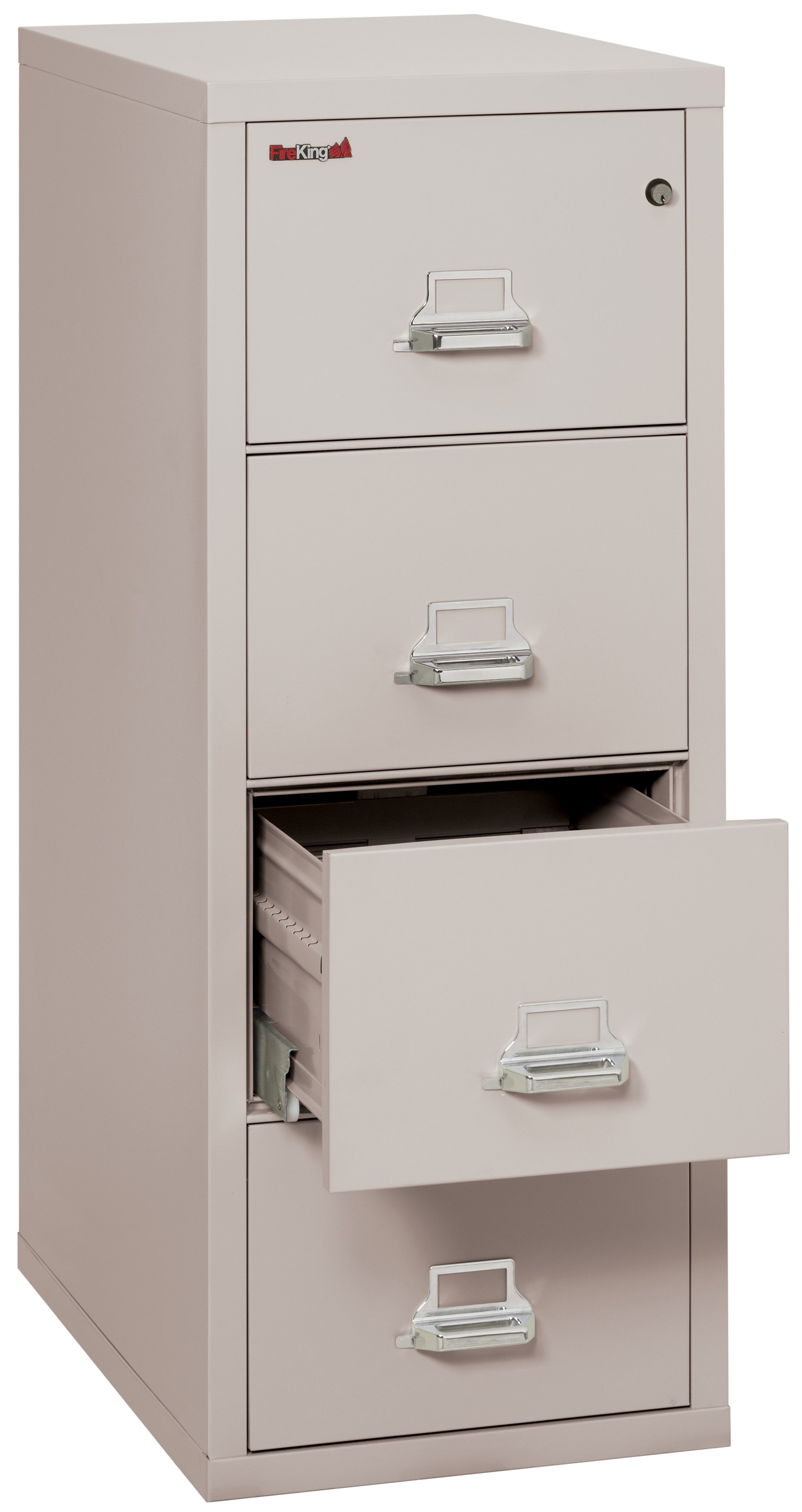 1 Hour Fire Resistant File Cabinet - 4 Drawer Letter 31" depth (Platinum)