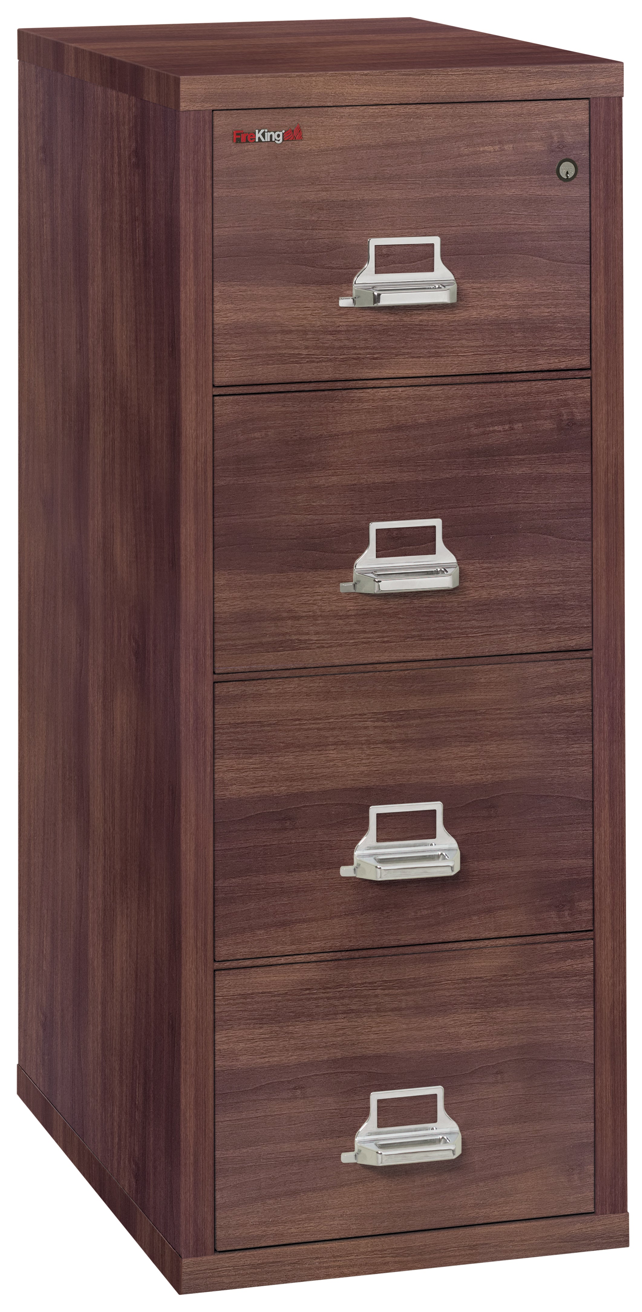 1 Hour Fire Resistant File Cabinet - 4 Drawer Letter 31" depth (Light Walnut)