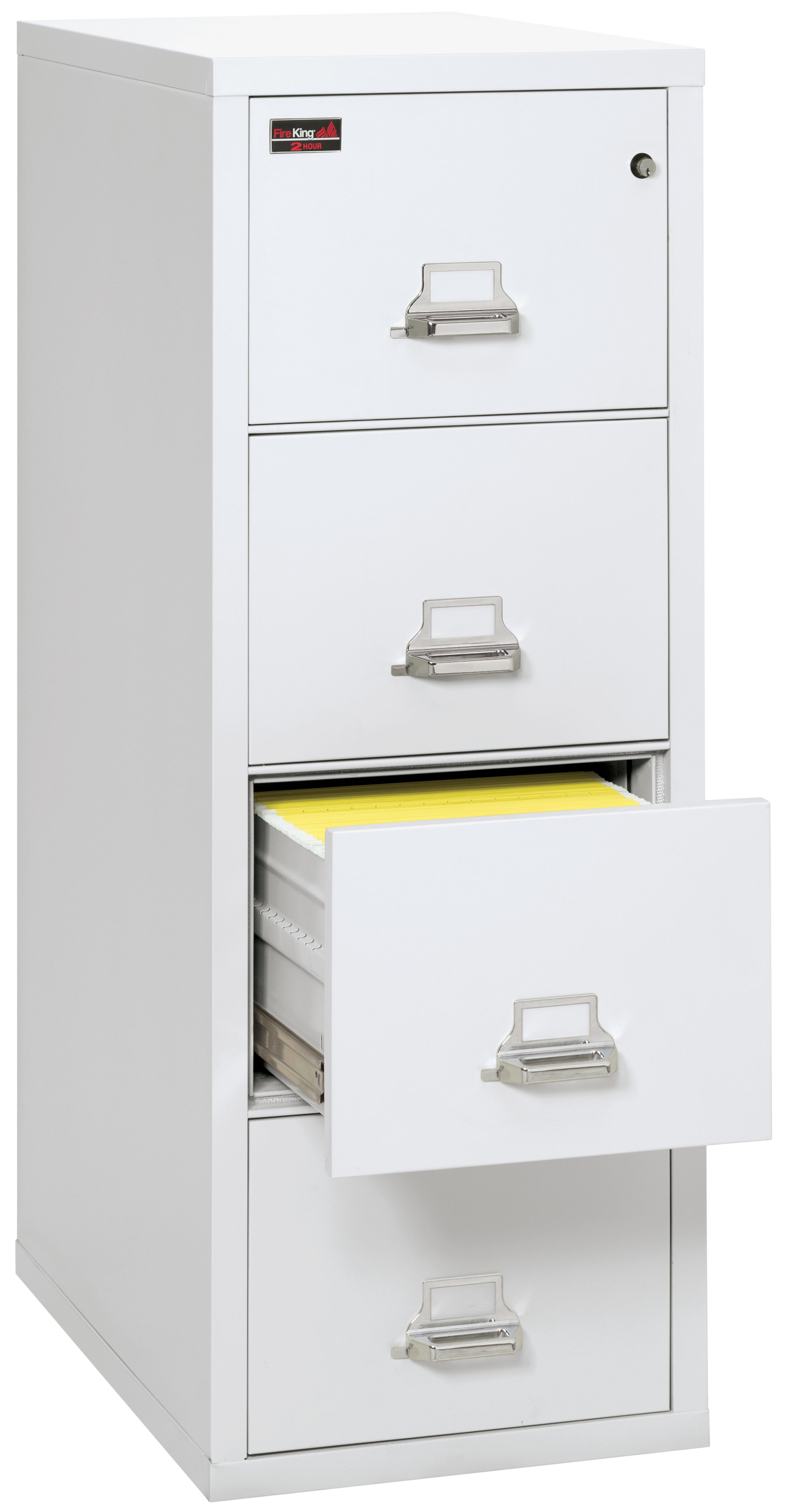 2 Hour Fire Resistant File Cabinet - 4 Drawer Letter 31" depth (Arctic White)