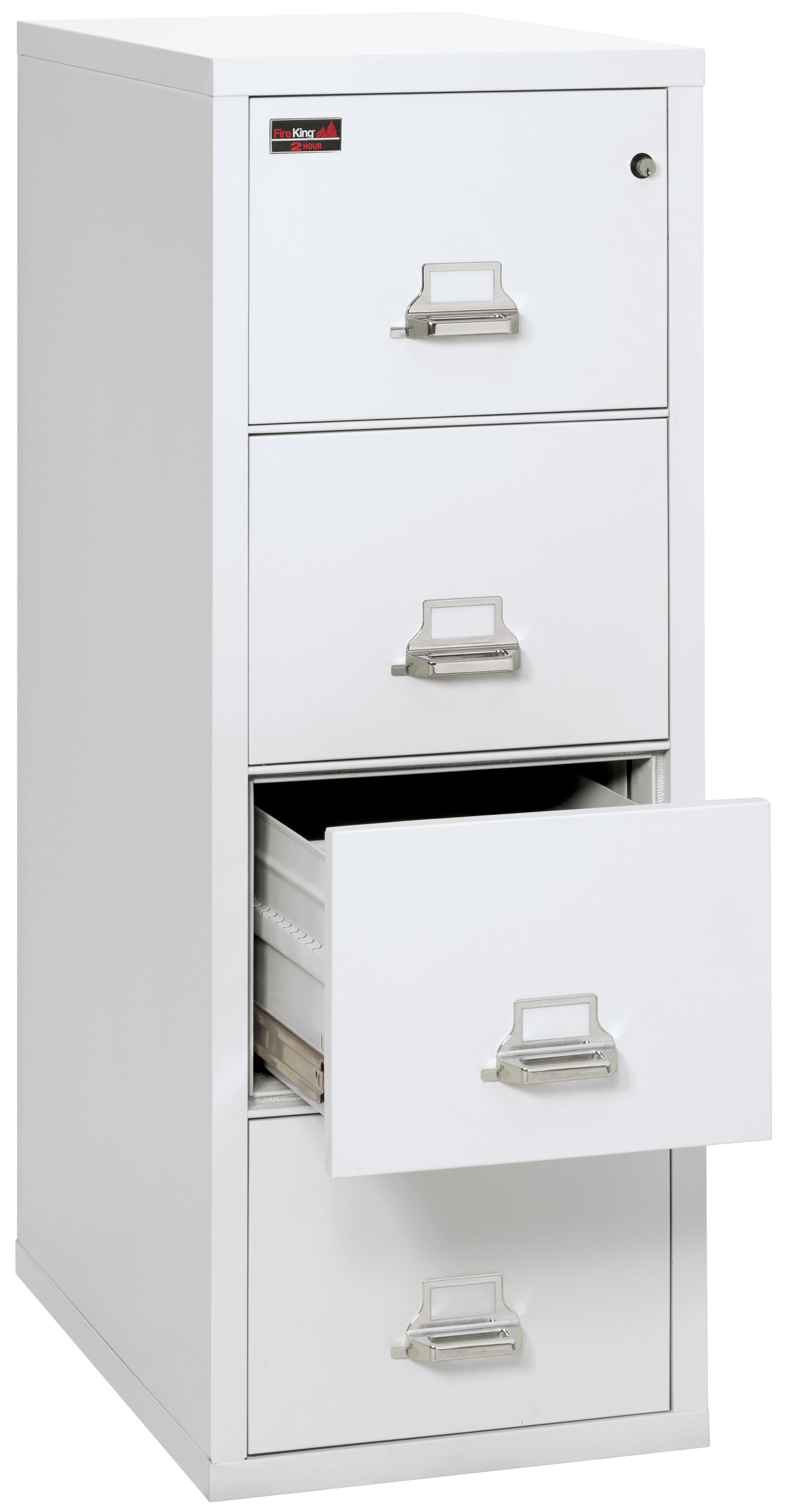 2 Hour Fire Resistant File Cabinet - 4 Drawer Letter 31" depth (Arctic White)