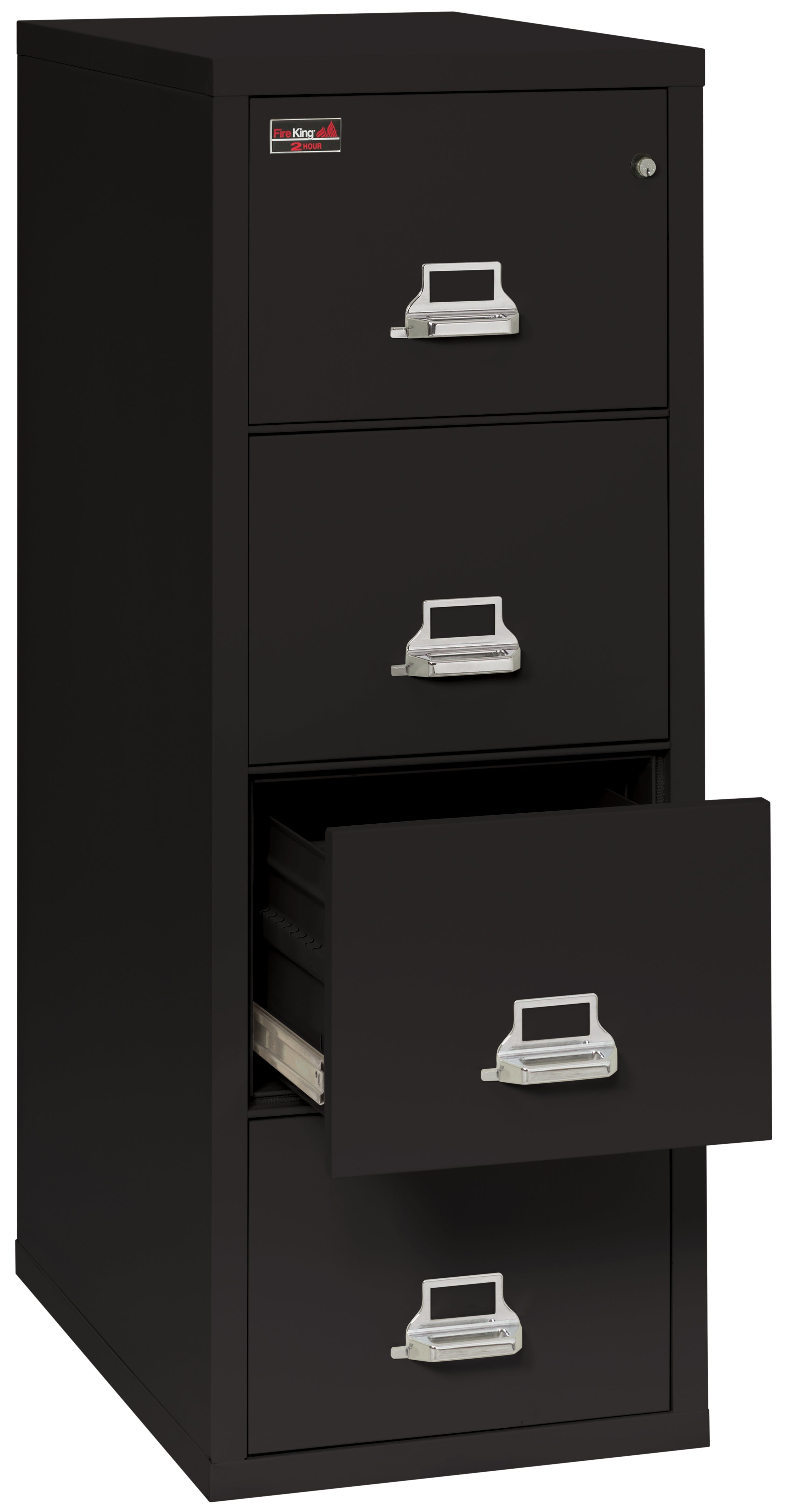 2 Hour Fire Resistant File Cabinet - 4 Drawer Letter 31" depth (Black)