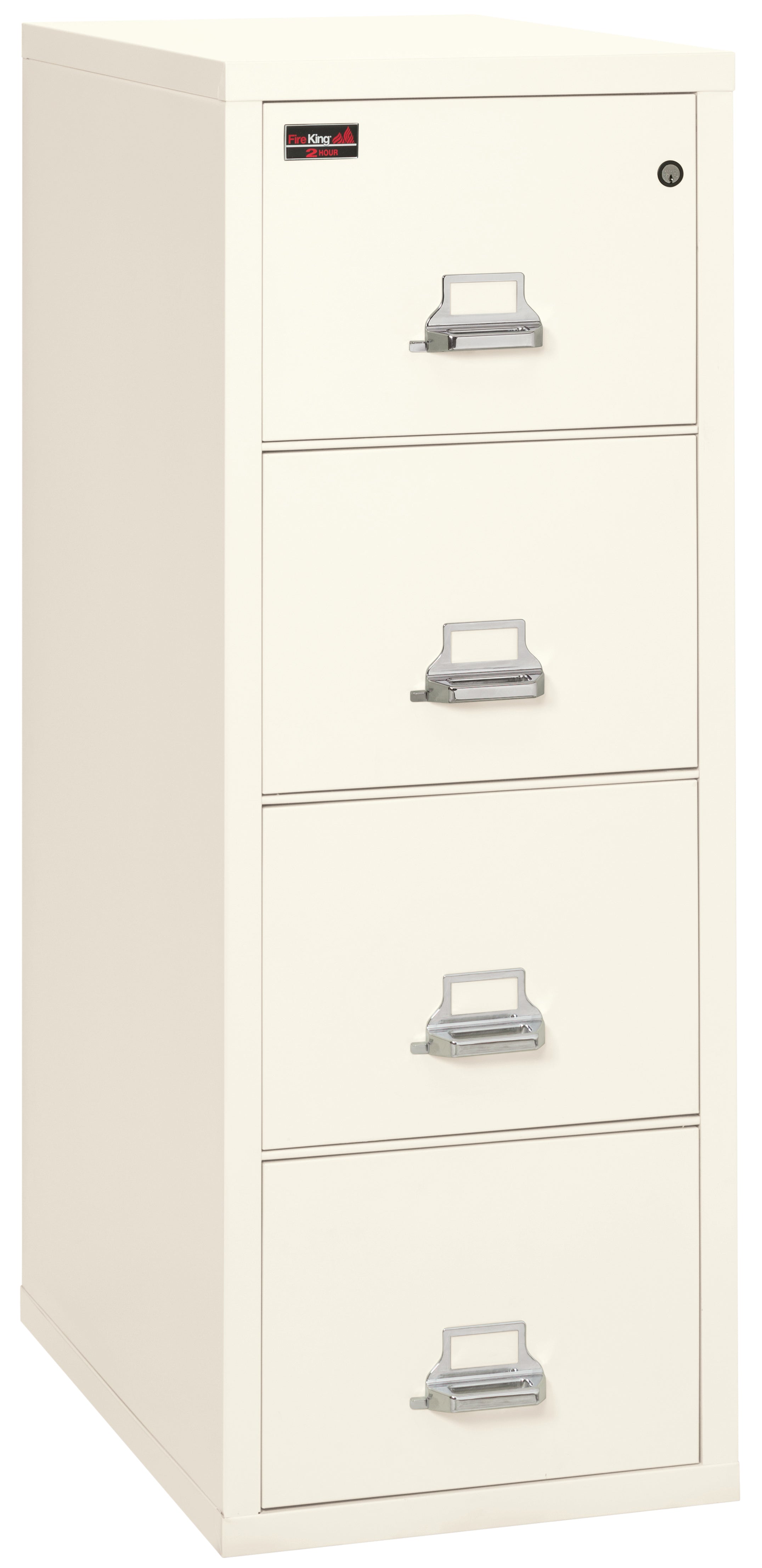 2 Hour Fire Resistant File Cabinet - 4 Drawer Letter 31" depth (Ivory White)