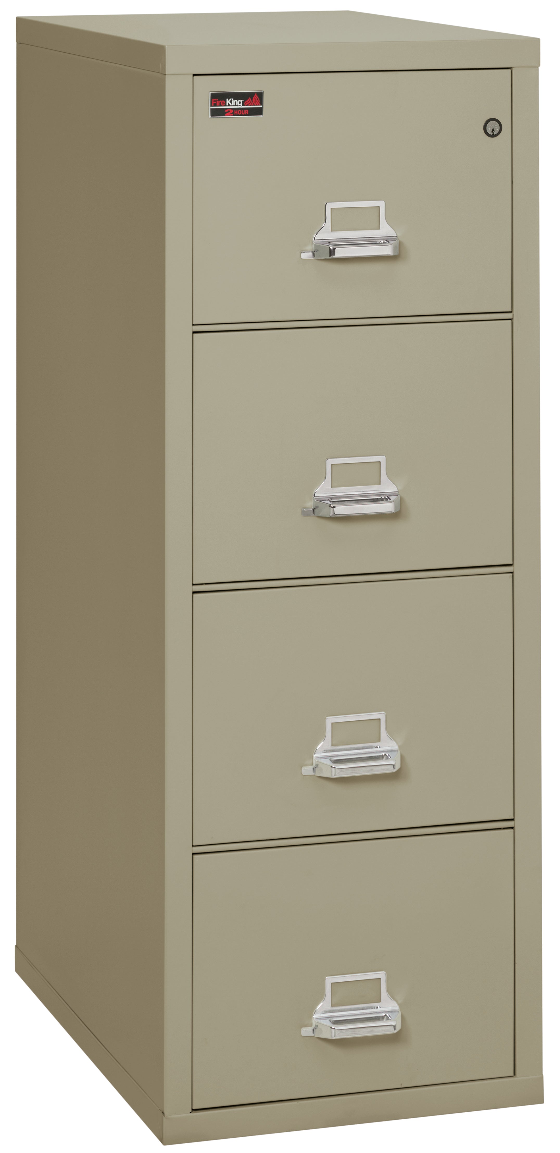 2 Hour Fire Resistant File Cabinet - 4 Drawer Letter 31" depth (Pewter)