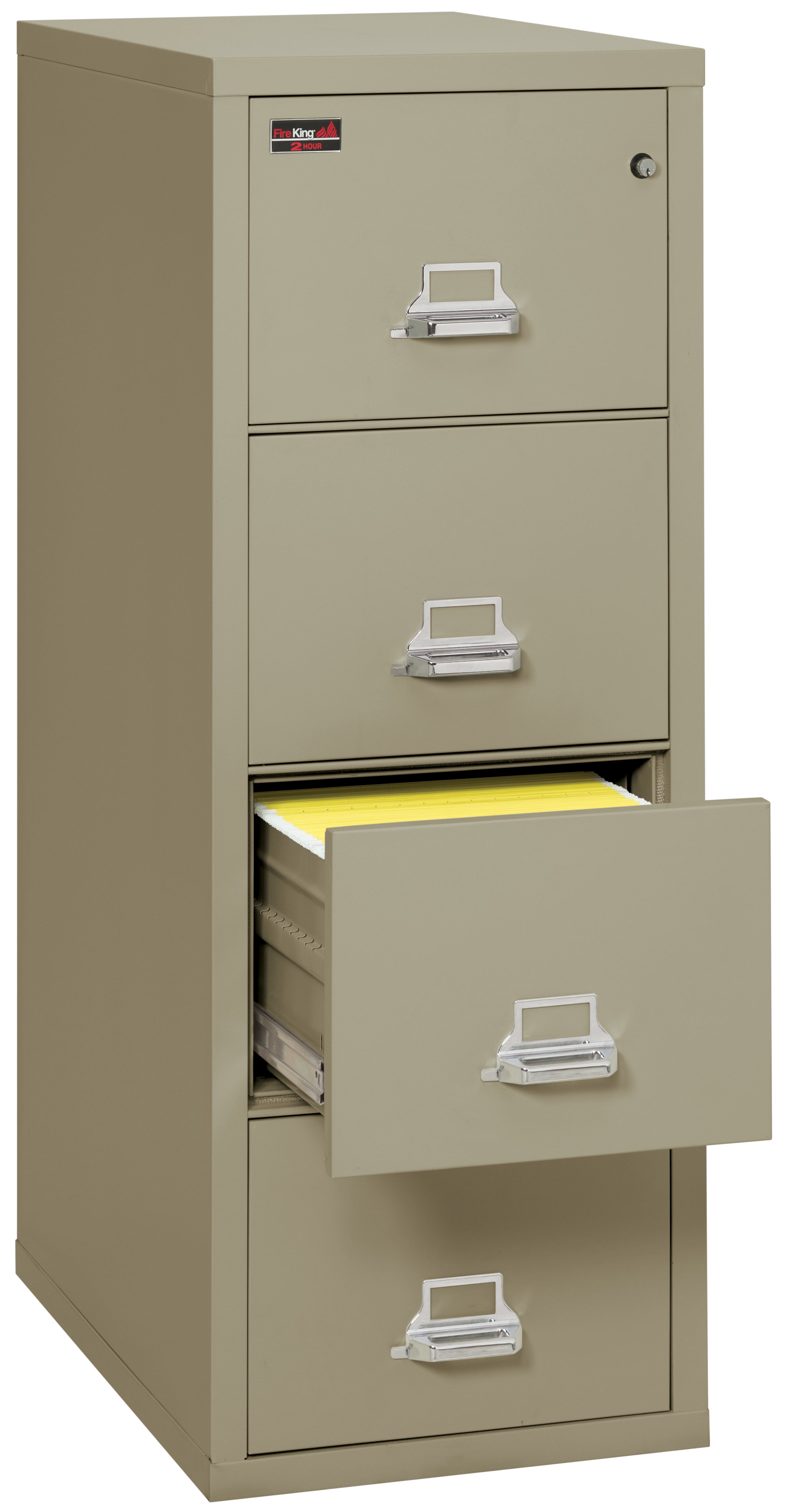 2 Hour Fire Resistant File Cabinet - 4 Drawer Letter 31" depth (Pewter)