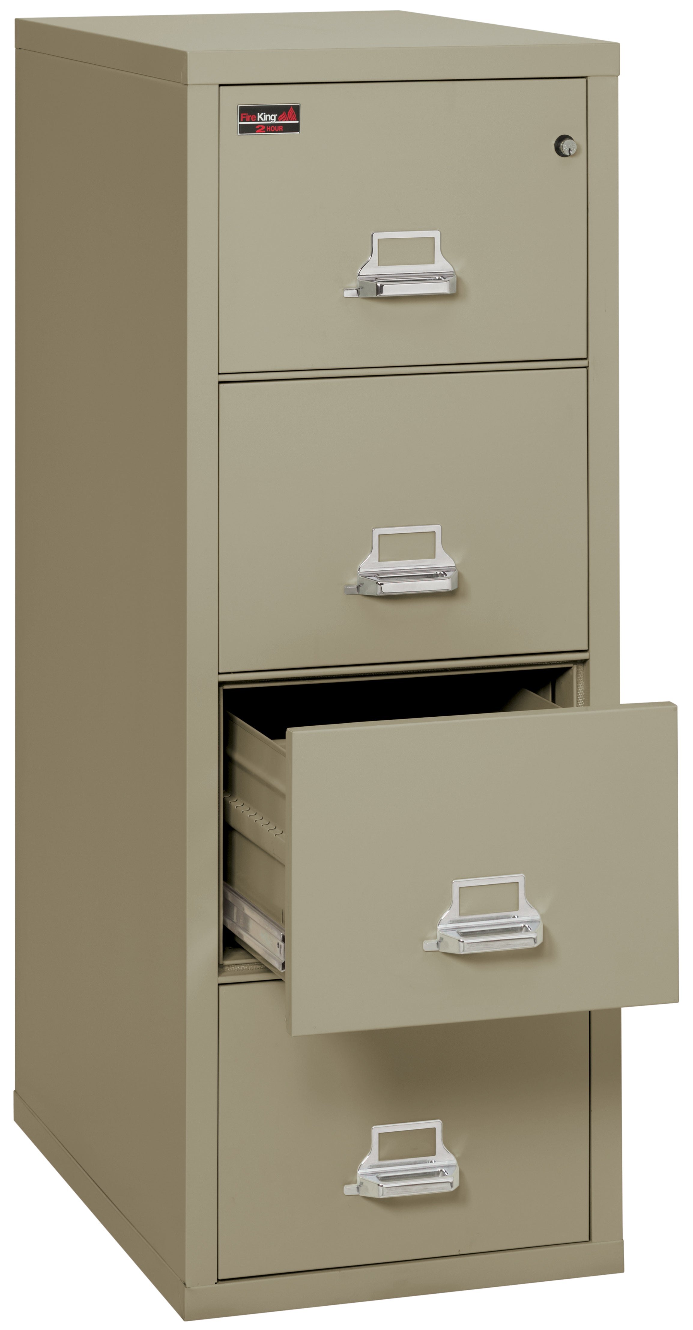 2 Hour Fire Resistant File Cabinet - 4 Drawer Letter 31" depth (Pewter)