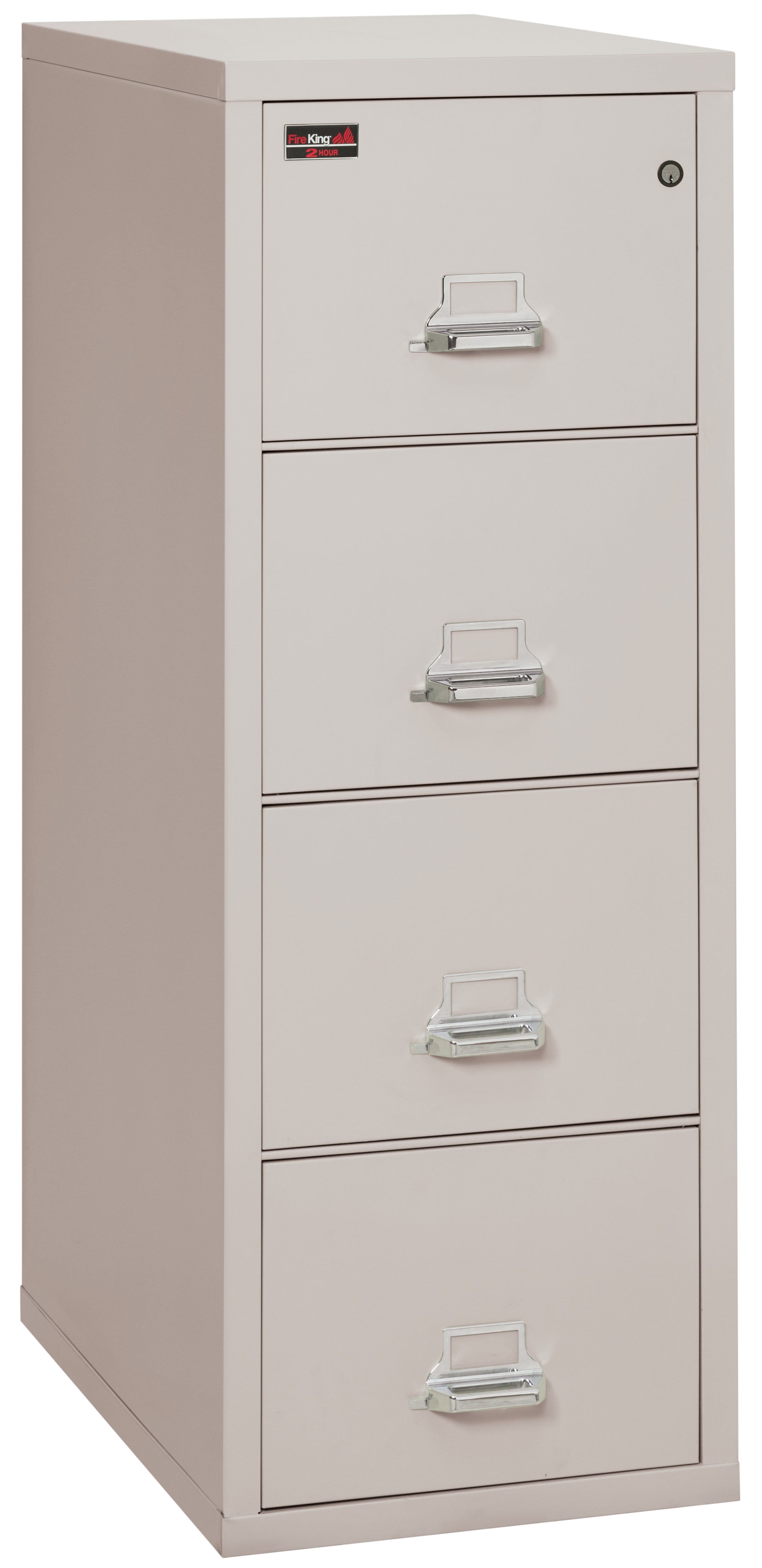 2 Hour Fire Resistant File Cabinet - 4 Drawer Letter 31" depth (Platinum)
