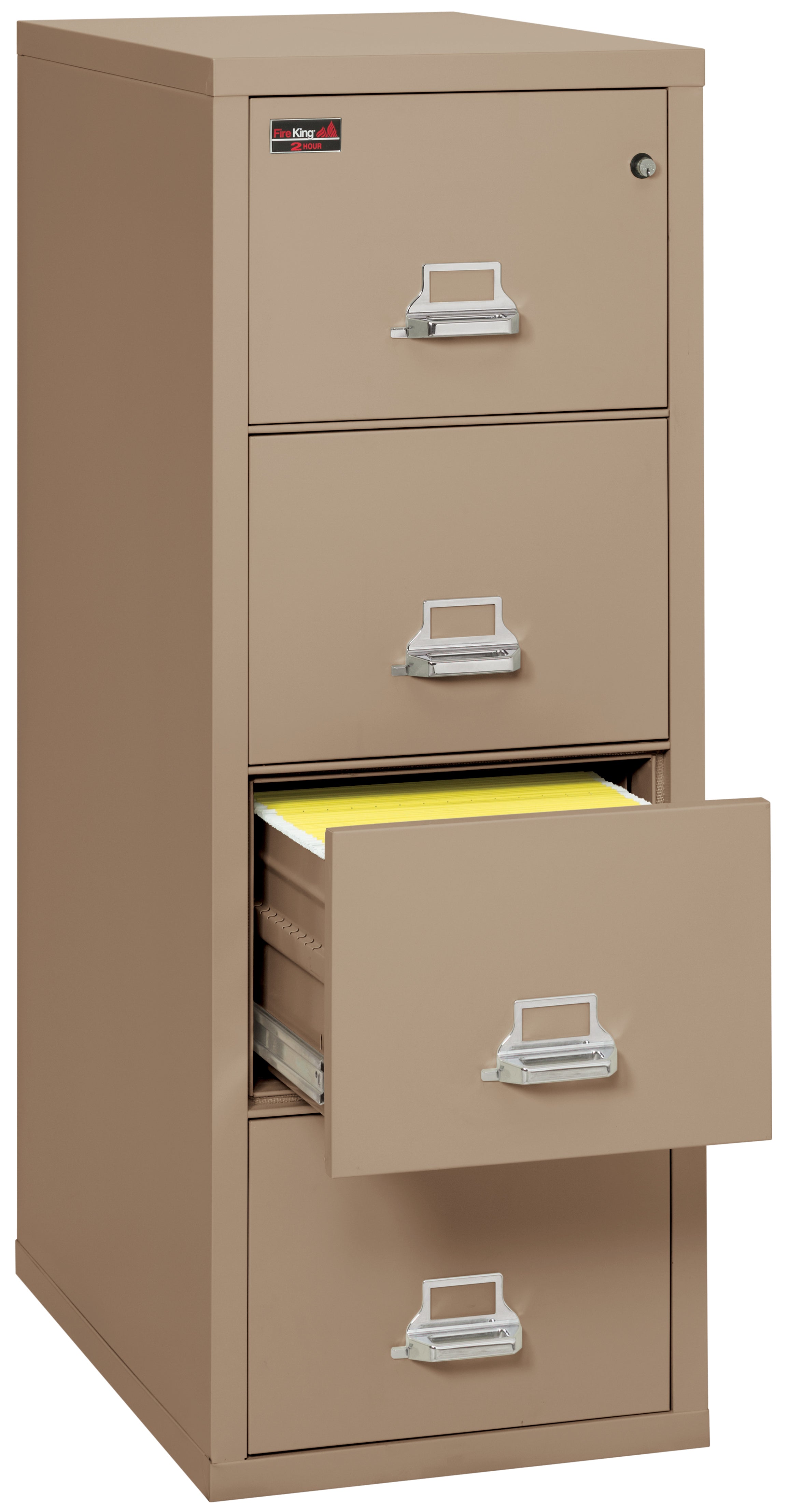2 Hour Fire Resistant File Cabinet - 4 Drawer Letter 31" depth (Taupe)