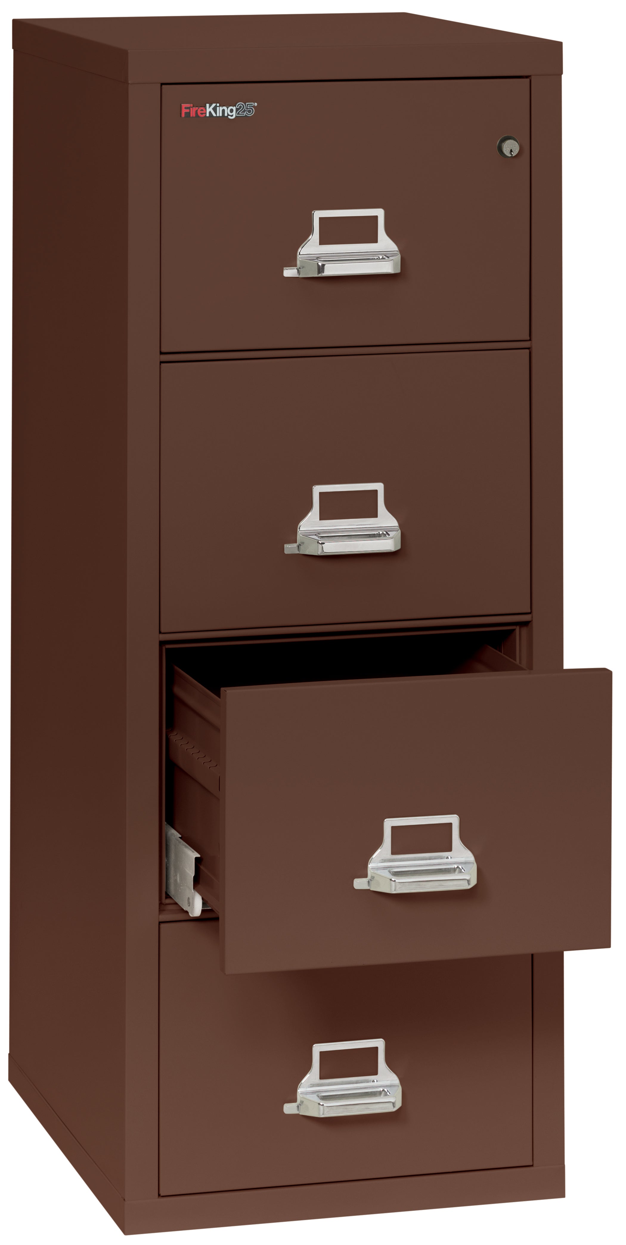 1 Hour Fire Resistant File Cabinet - 4 Drawer Legal 25" depth (Brown)
