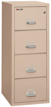 1 Hour Fire Resistant File Cabinet - 4 Drawer Legal 25" depth (Champagne)