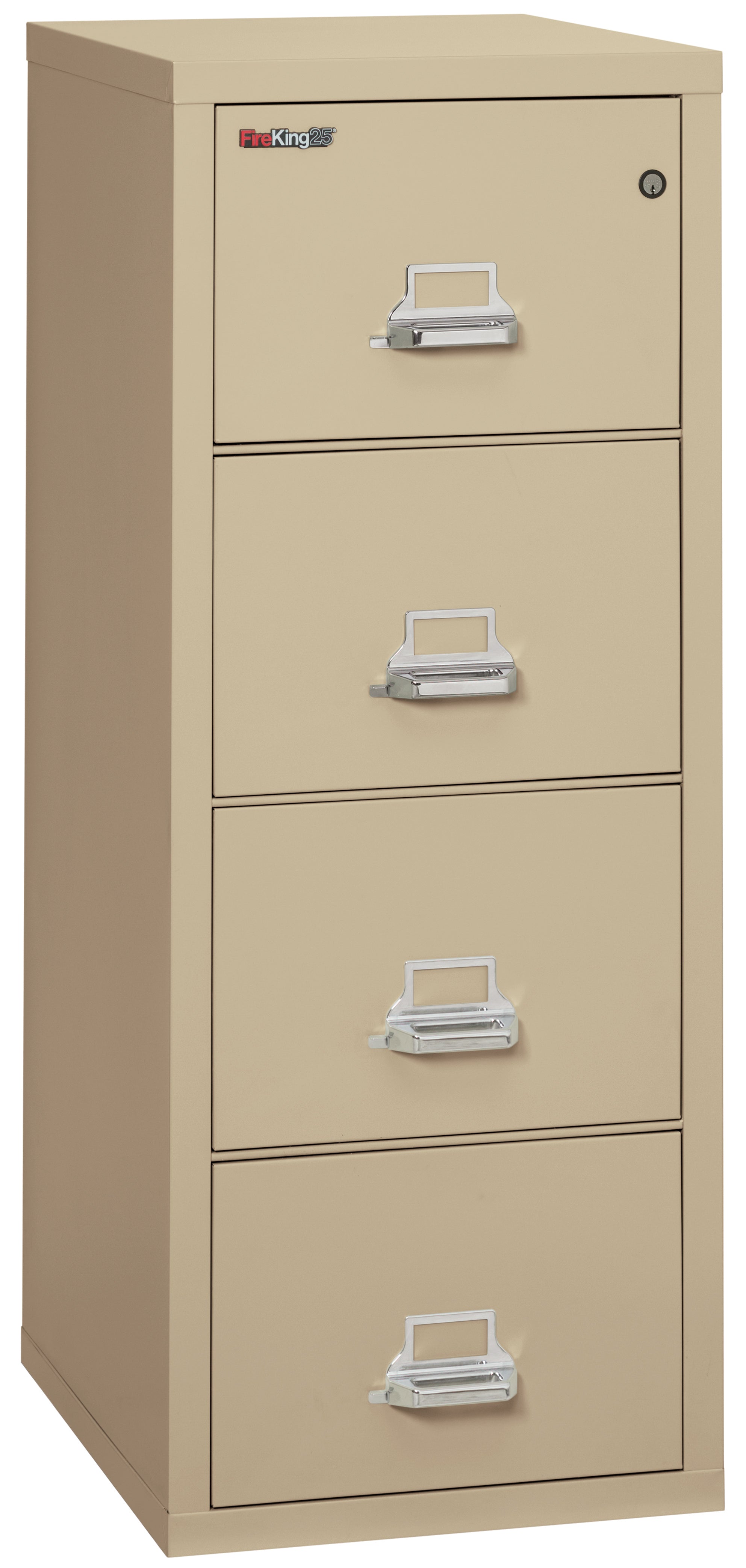 1 Hour Fire Resistant File Cabinet - 4 Drawer Legal 25" depth (Parchment)