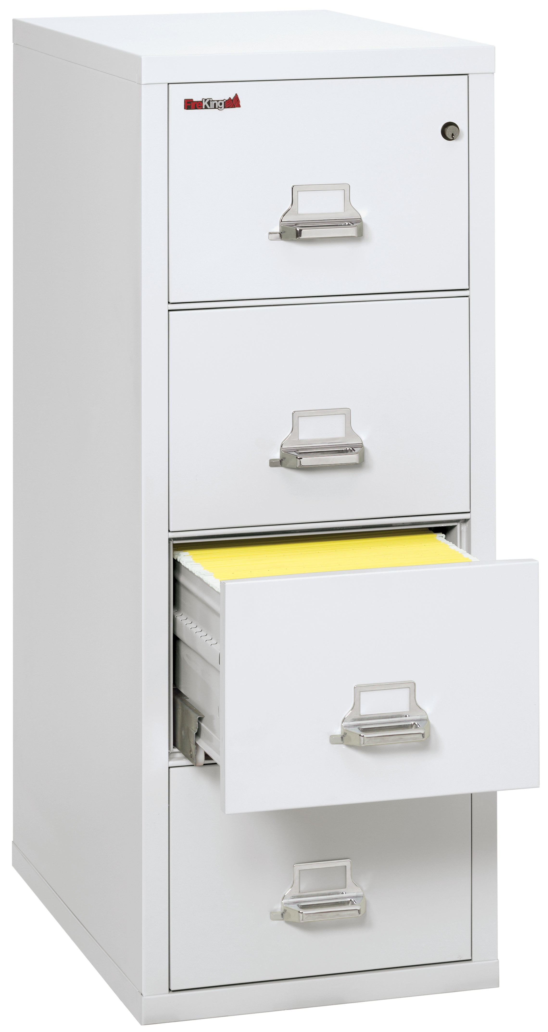1 Hour Fire Resistant File Cabinet - 4 Drawer Legal 31" depth (Arctic White)