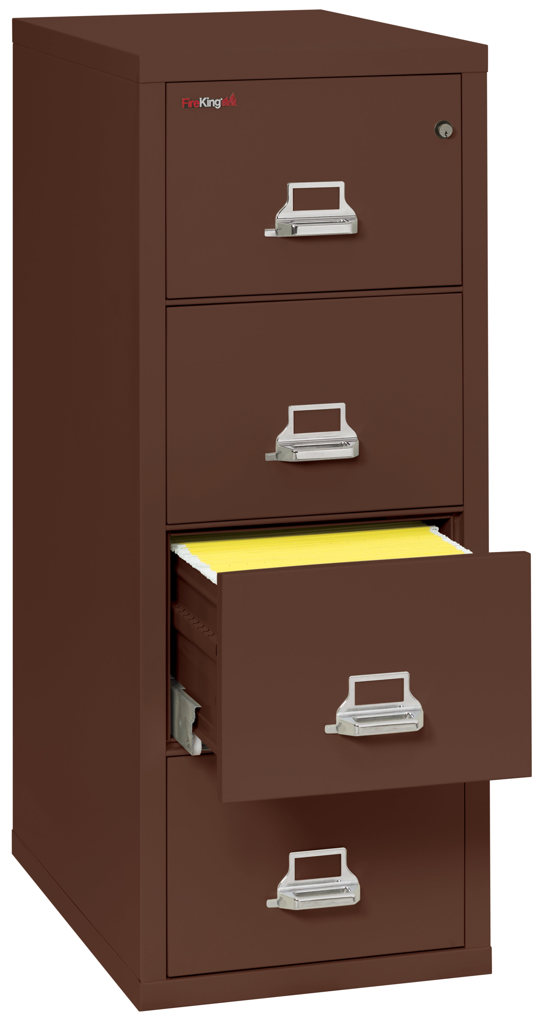 1 Hour Fire Resistant File Cabinet - 4 Drawer Legal 31" depth (Brown)