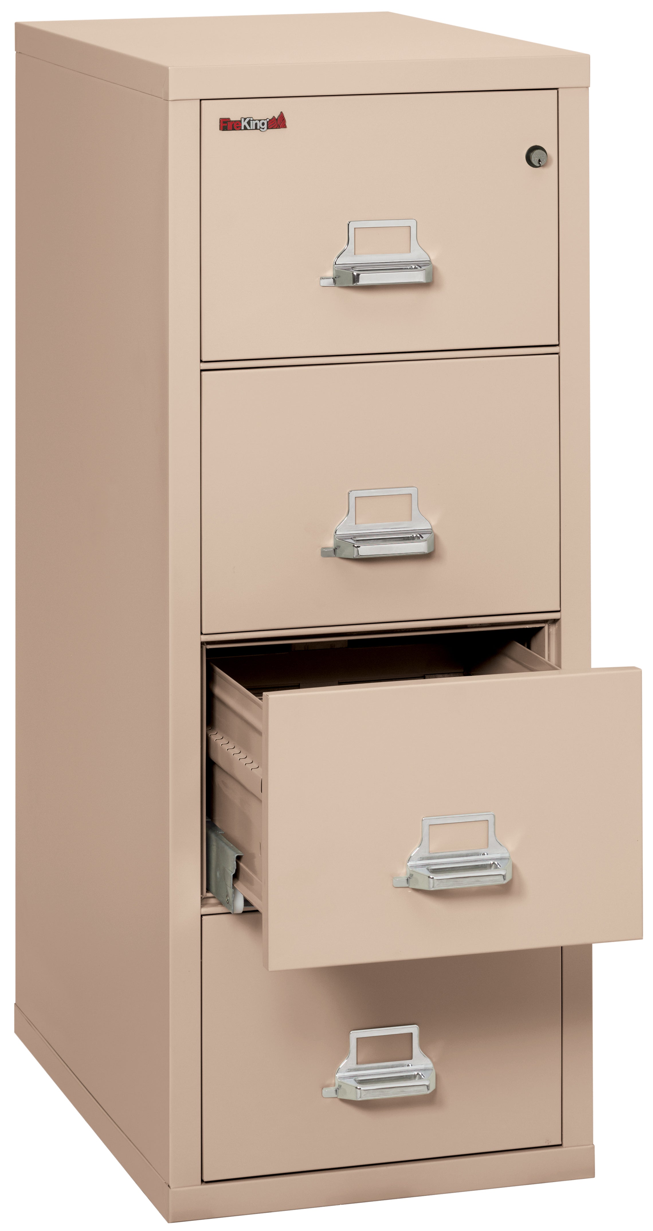 1 Hour Fire Resistant File Cabinet - 4 Drawer Legal 31" depth (Champagne)