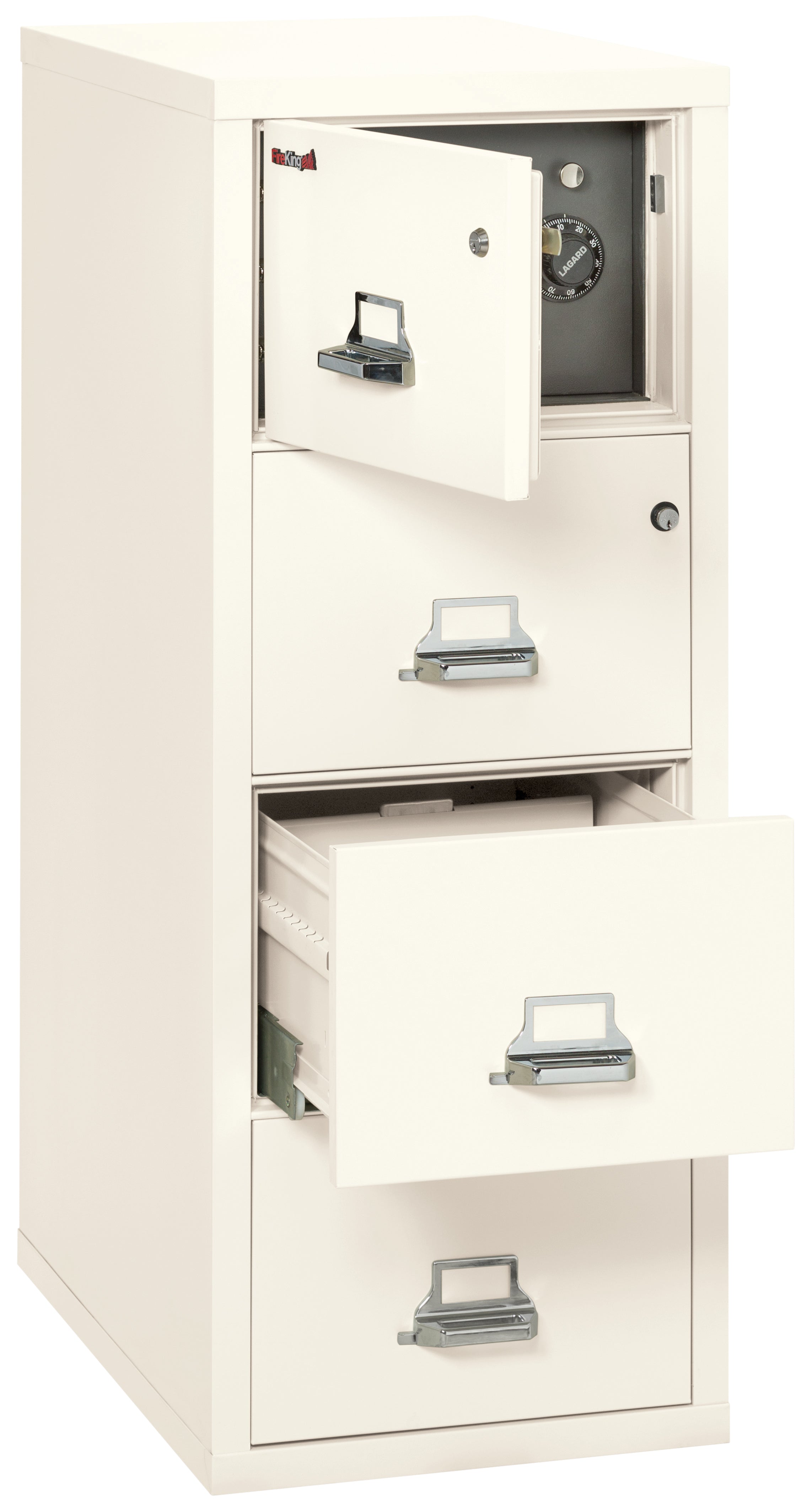 4 Drawer Legal Safe-in-a-File cabinet (Ivory White)
