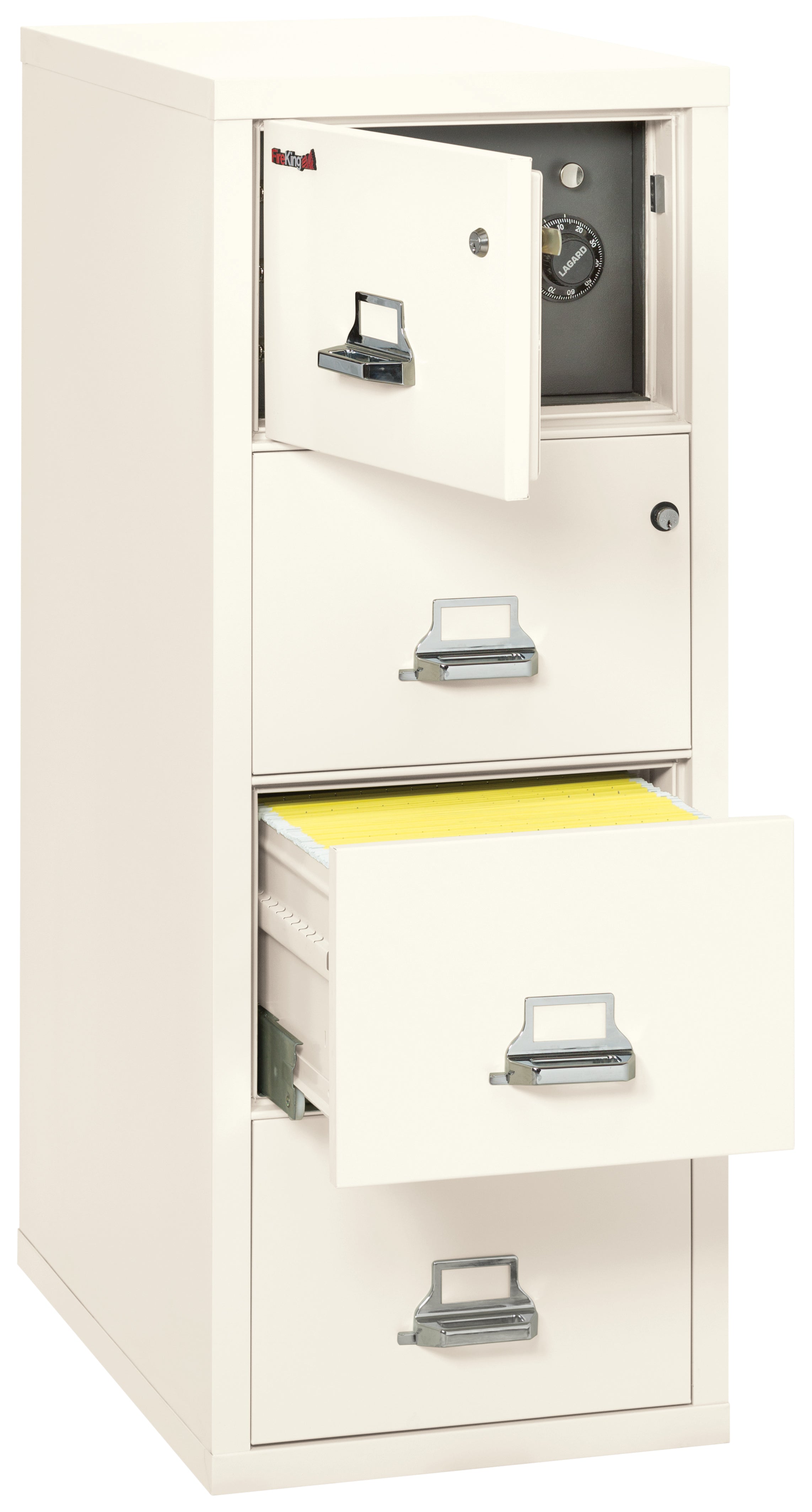 4 Drawer Legal Safe-in-a-File cabinet (Ivory White)