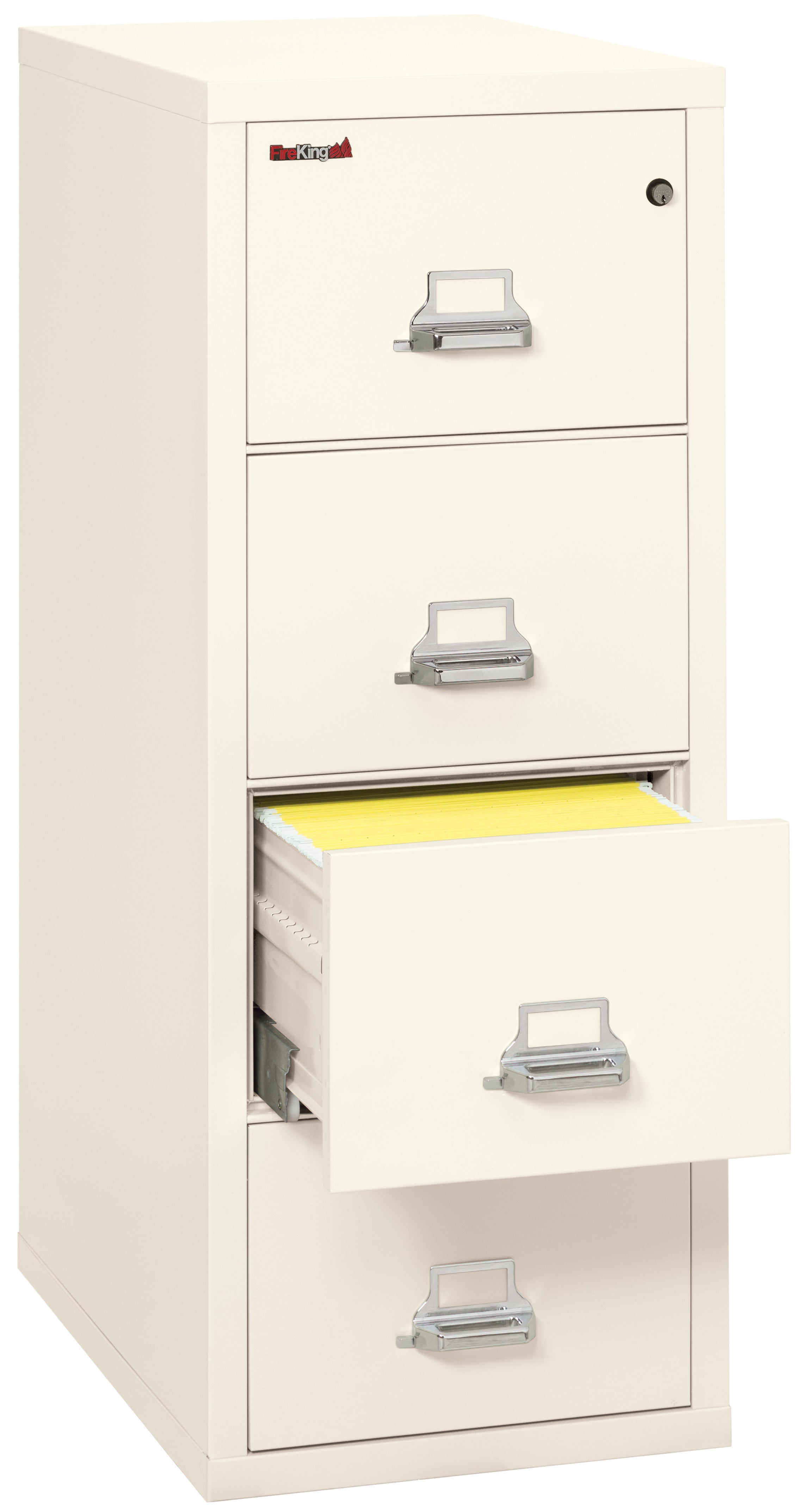 1 Hour Fire Resistant File Cabinet - 4 Drawer Legal 31" depth (Ivory White)